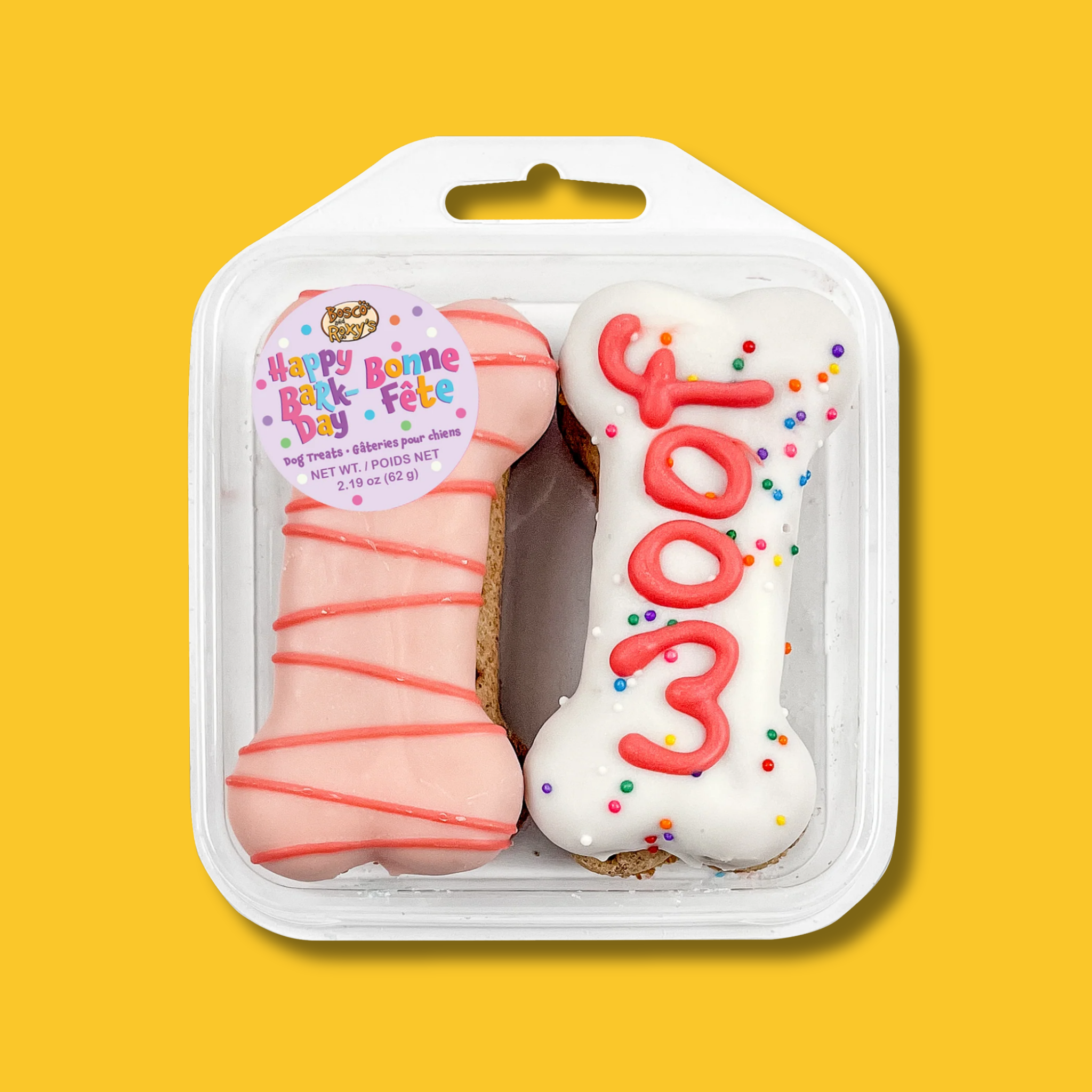 Bosco & Roxy's Birthday Woof It Up Bones 4 pack