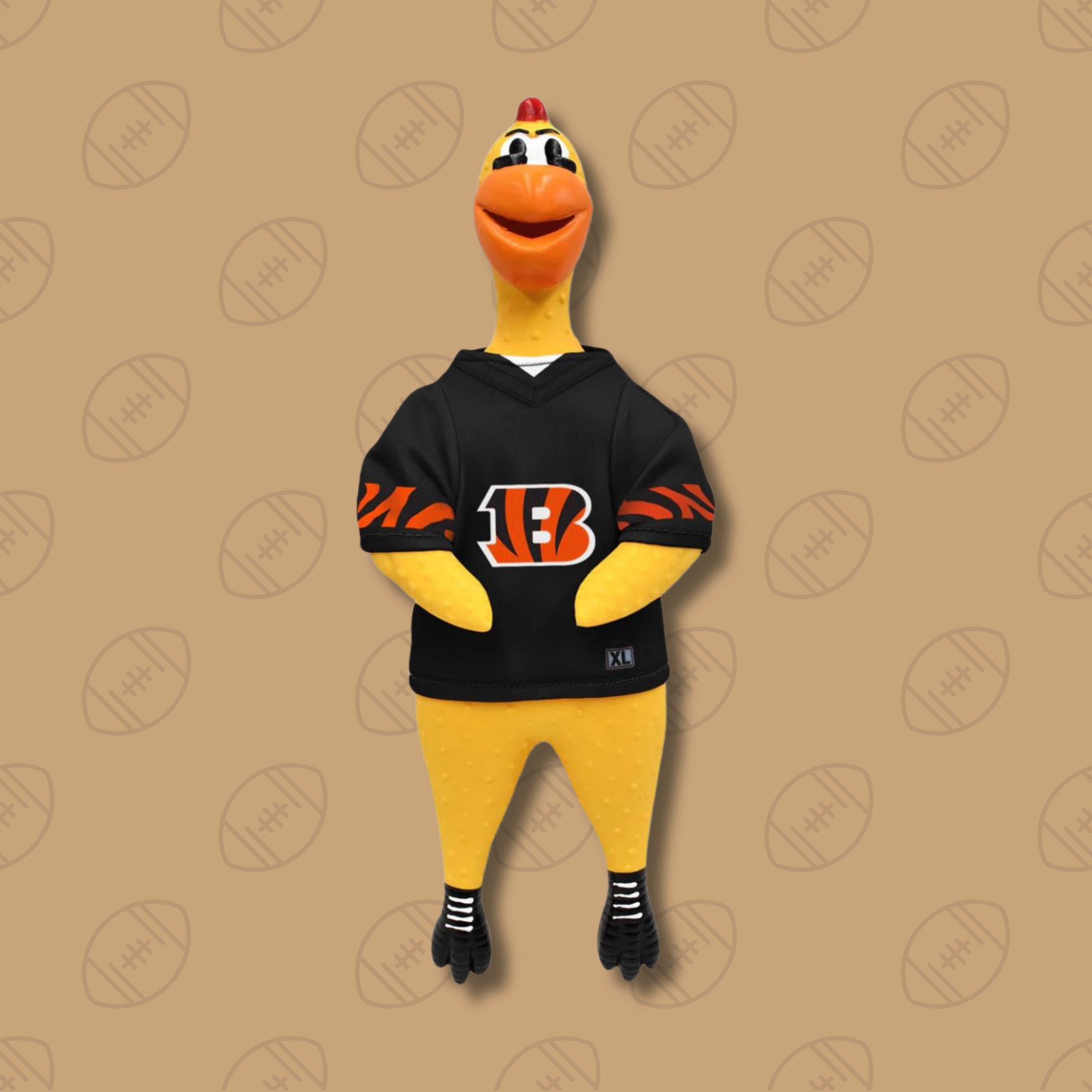 Little Earth Cincinnati Bengals Rubber Chicken Dog Toy