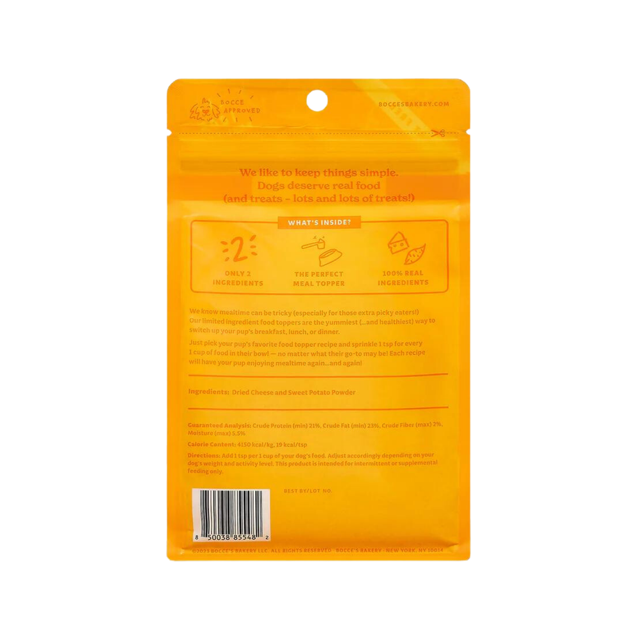 Bocce's Cheese & Sweet Potato Food Topper