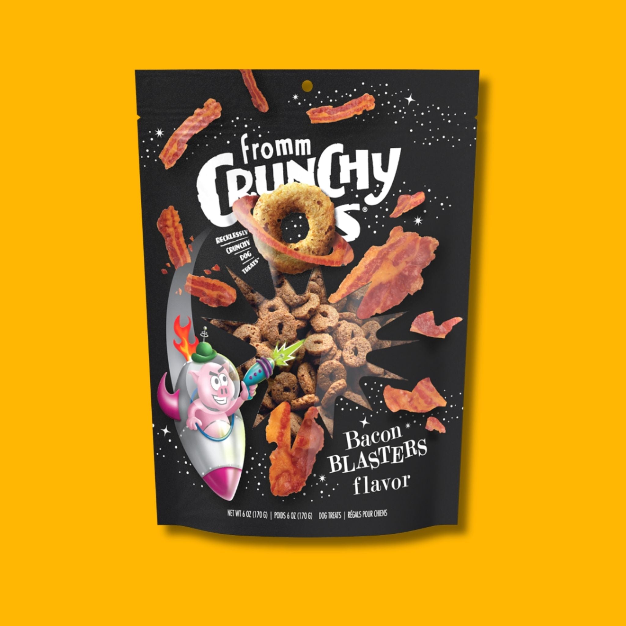 Fromm Crunchy O's Grain Free Bacon Blasters Dog Treats 6 oz