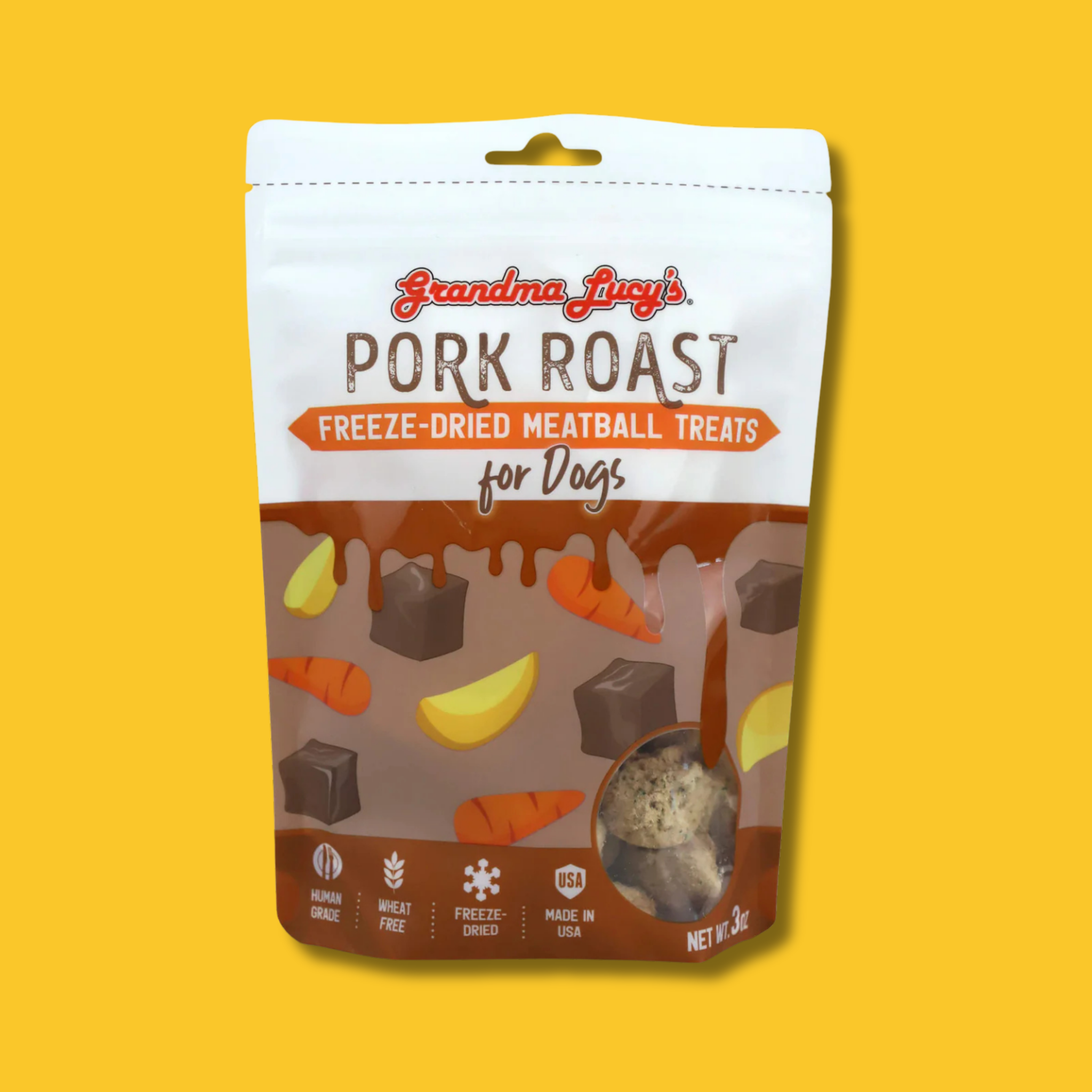 Grandma Lucy's Pork Roast Freeze Dried Meatball Dog Treats