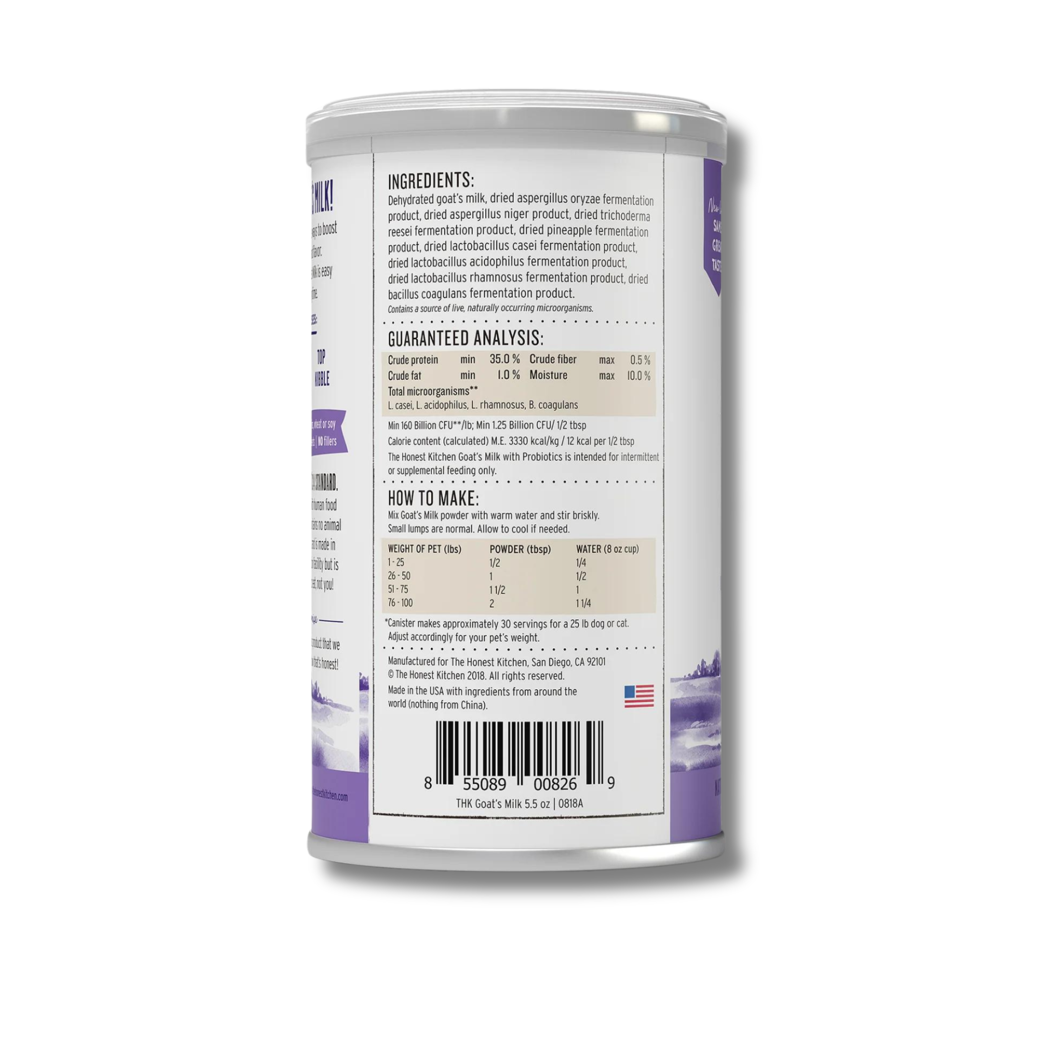 The Honest Kitchen Instant Goat's Milk with Probiotics