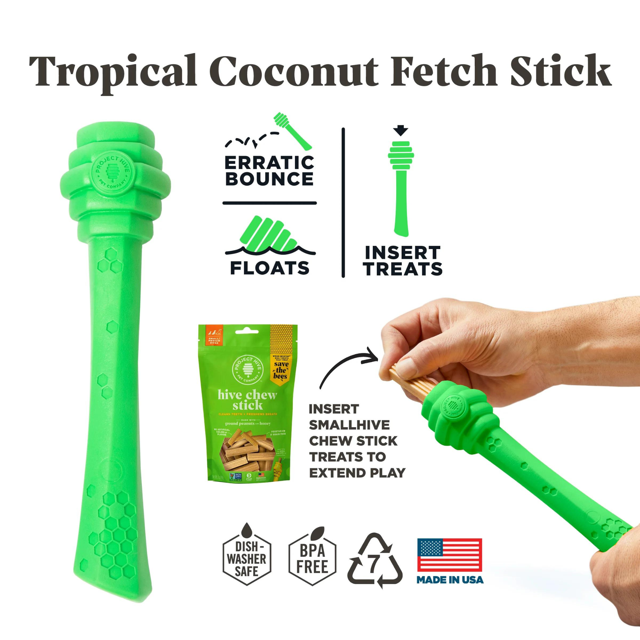 Project Hive Coconut Scented Fetch Stick Dog Toy