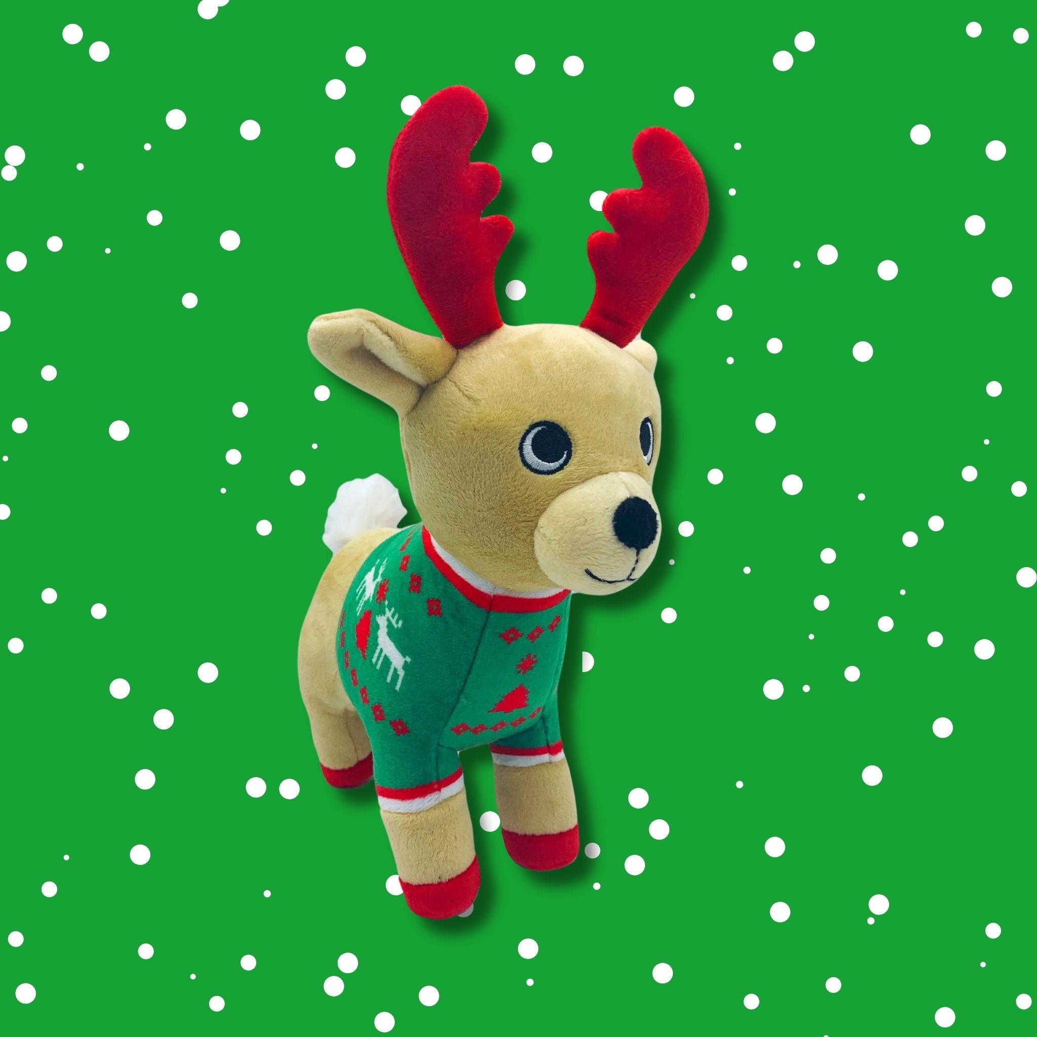 Lulubelle's Power Plush  Ruby Reindeer Dog Toy