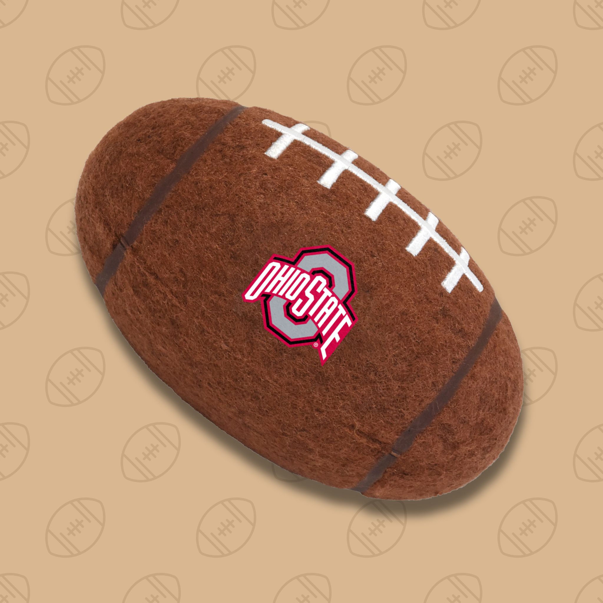Little Earth Ohio State Tough Chewer Football Dog Toy
