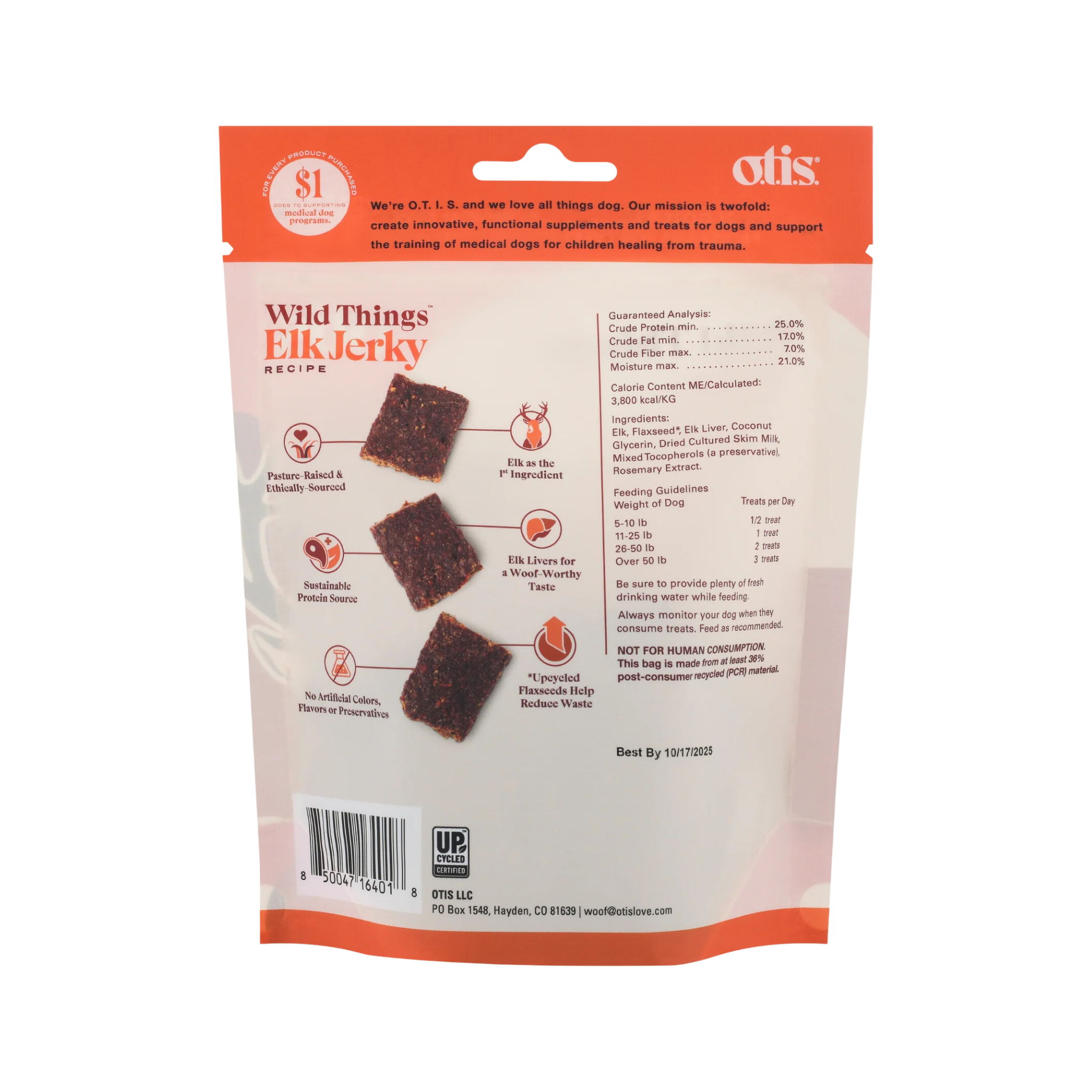 Otis Wild Things Elk Jerky Dog Treats