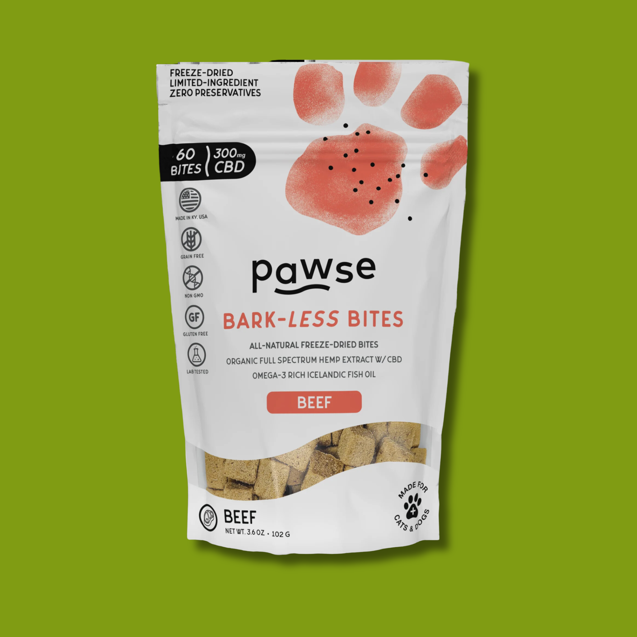 Pawse CBD Beef Bark-Less Bites