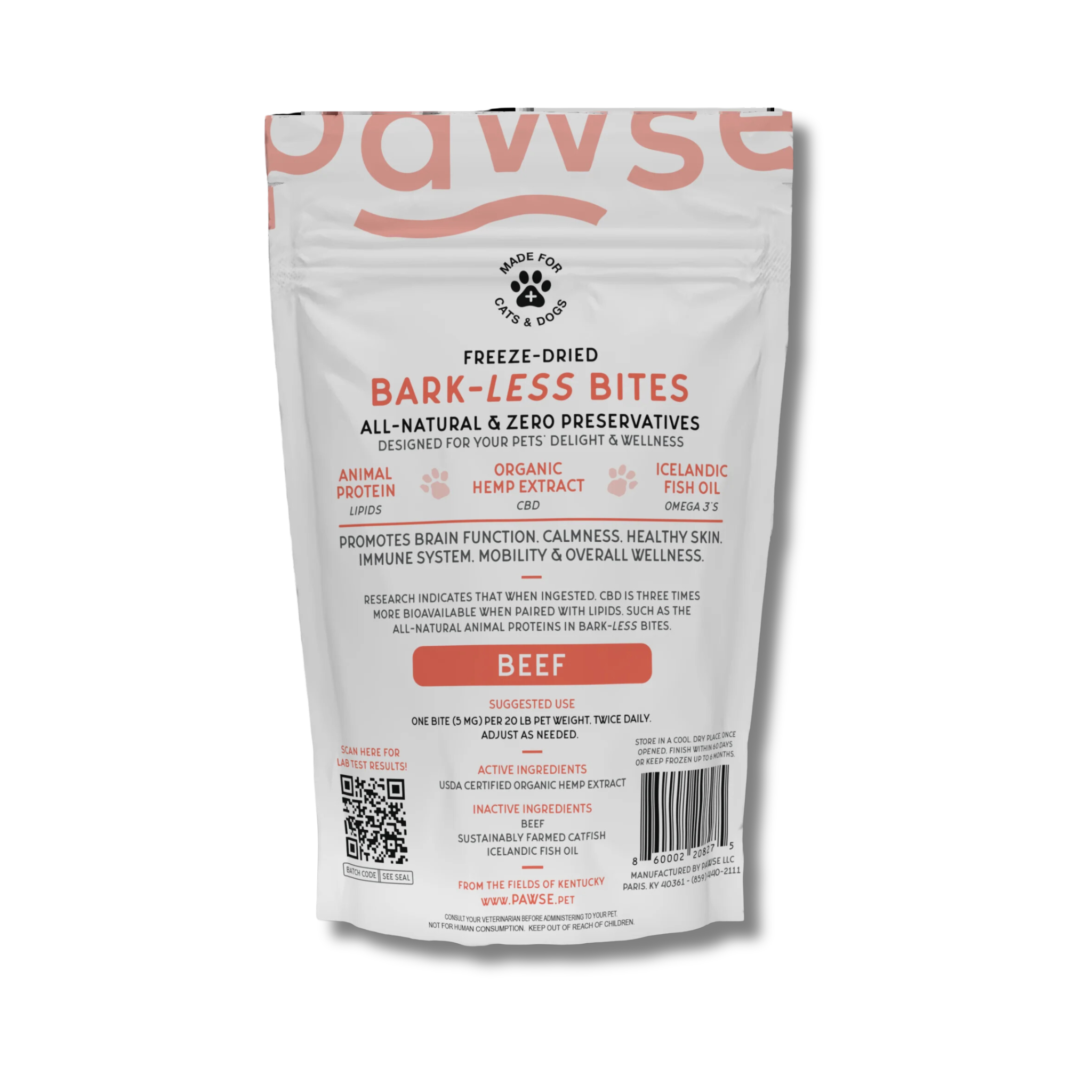 Pawse CBD Beef Bark-Less Bites
