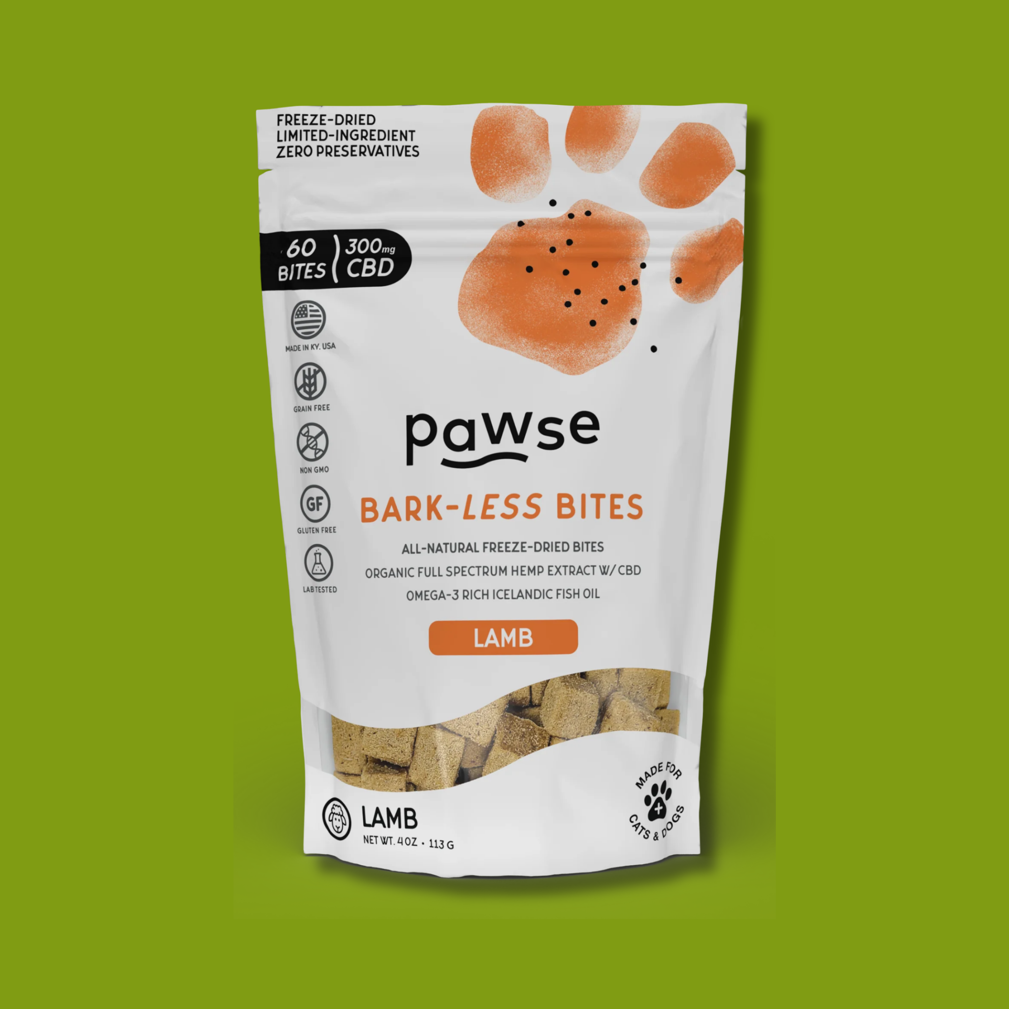 Pawse CBD Lamb Bark-Less Bites