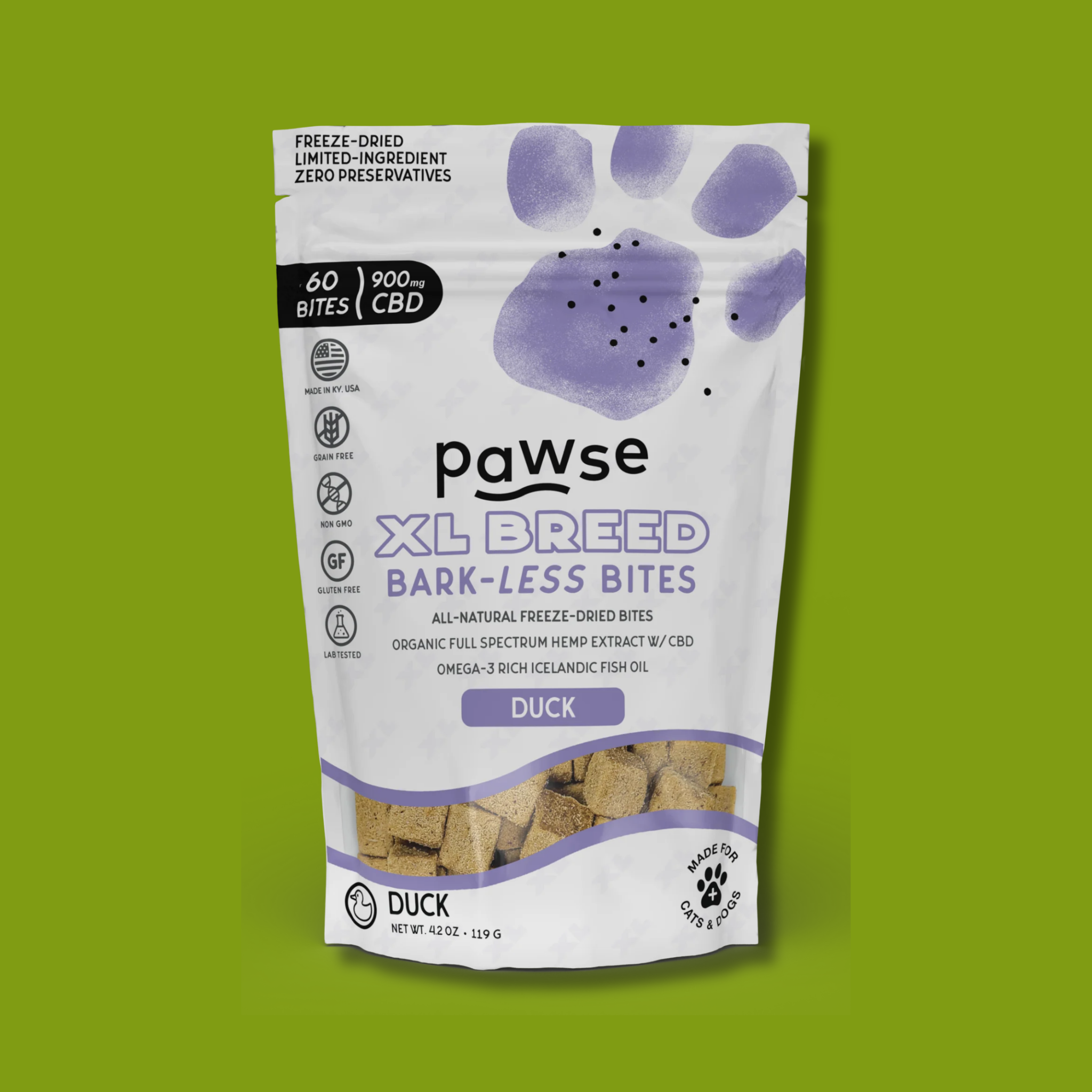 Pawse CBD Duck Bark-Less Bites XLarge Breed