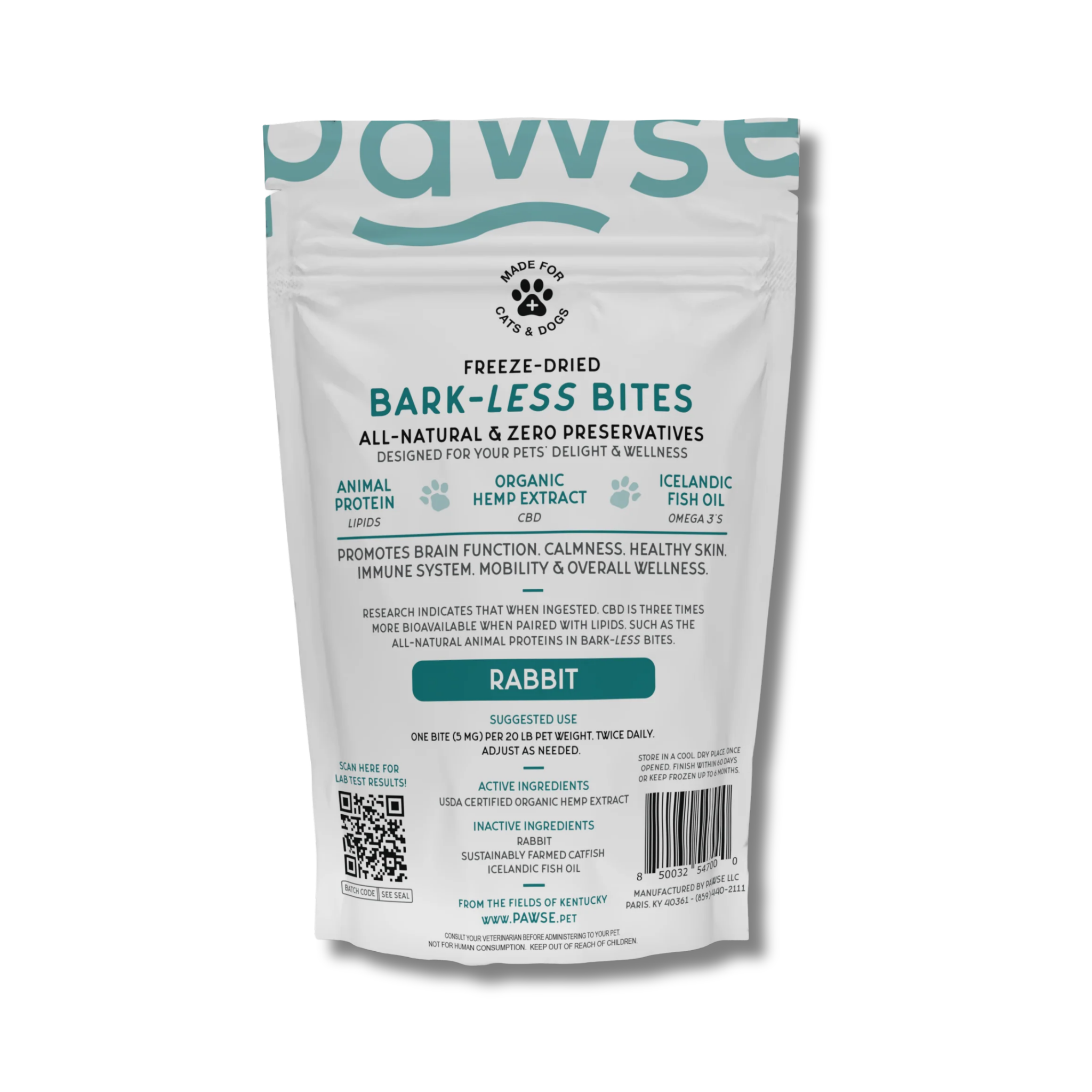 Pawse CBD Rabbit Bark-Less Bites