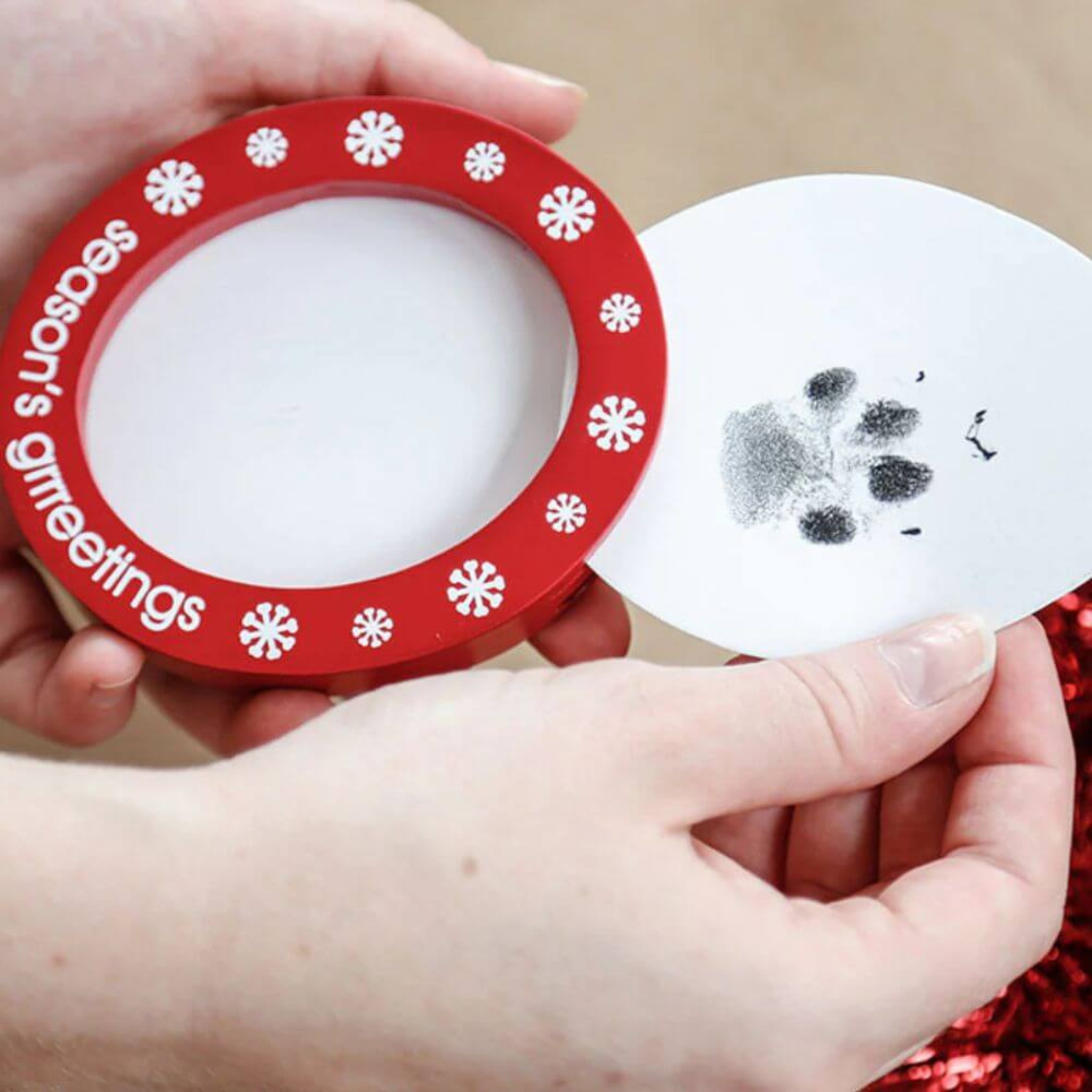 Pearhead Double Sided Holiday Photo/Ink Ornament