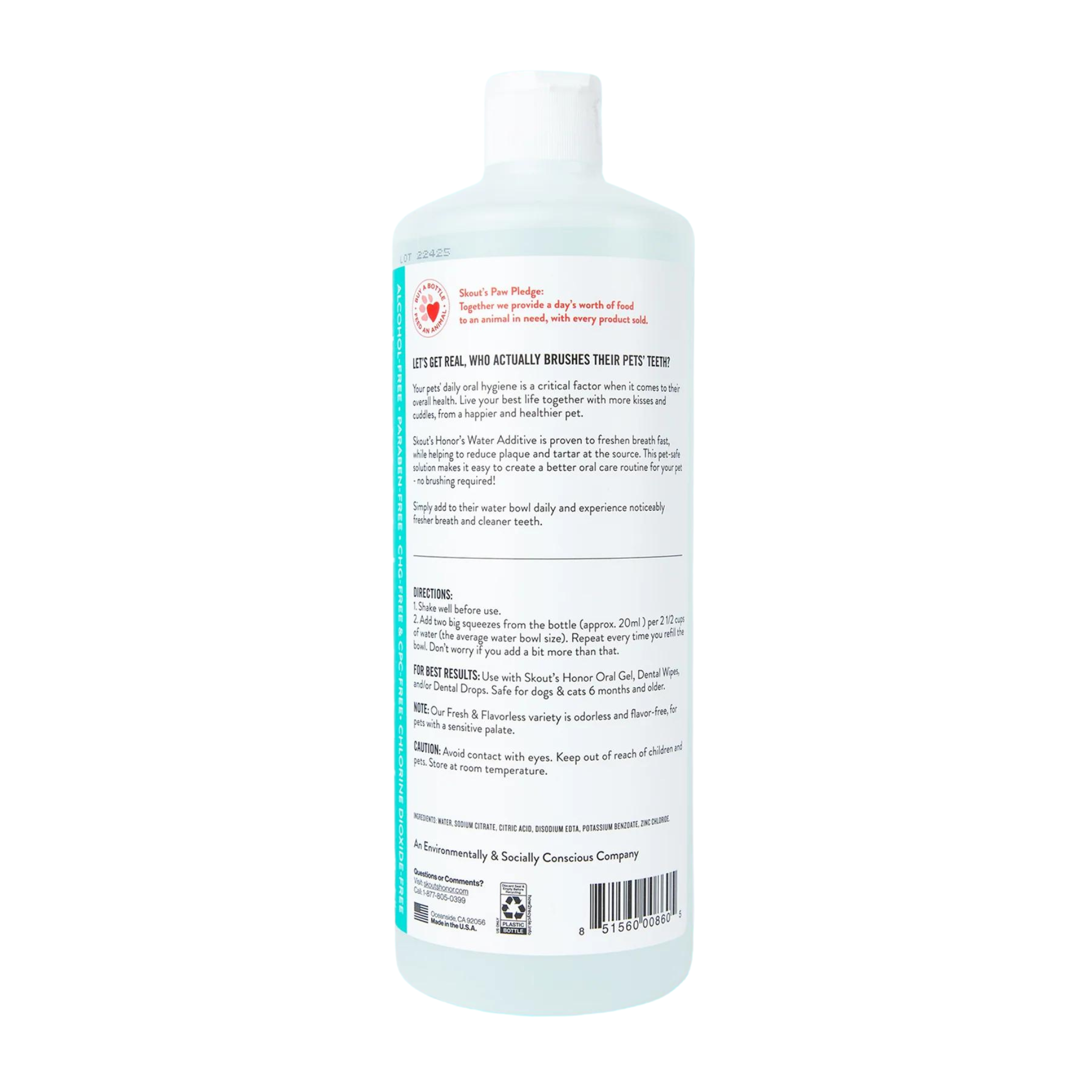 Skout's Honor Fresh & Flavorless Dental Water Additive