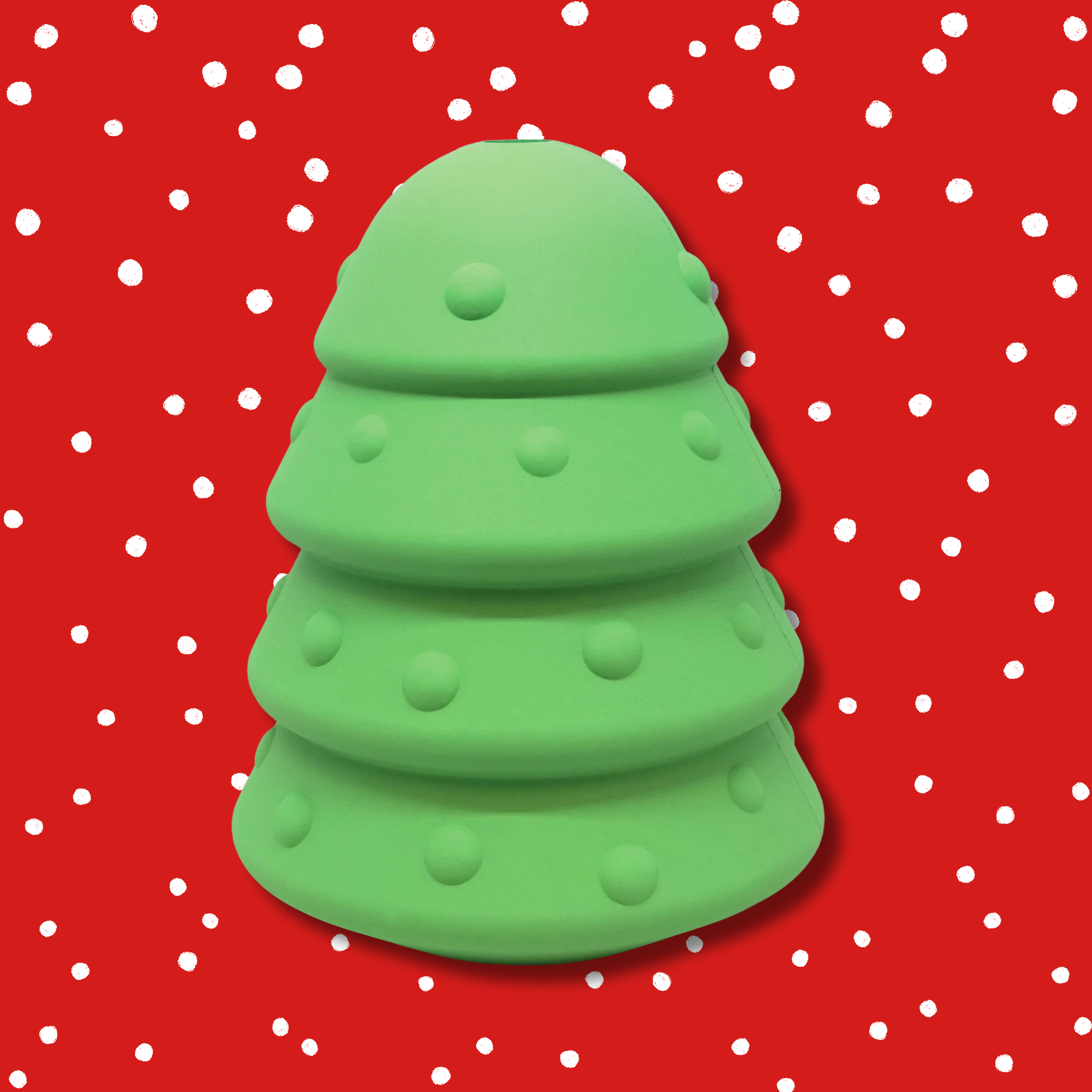 Soda Pup Christmas Tree Durable Rubber Treat Dispenser Dog Toy