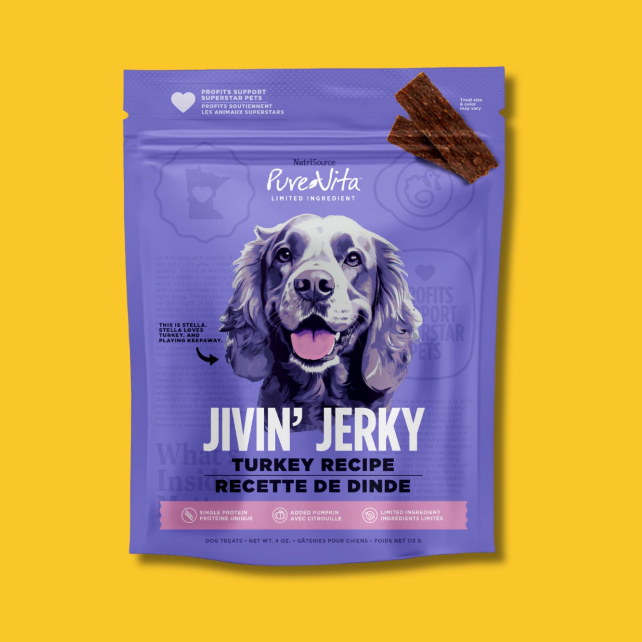 Pure Vita Turkey Jerky Strips Dog Treats