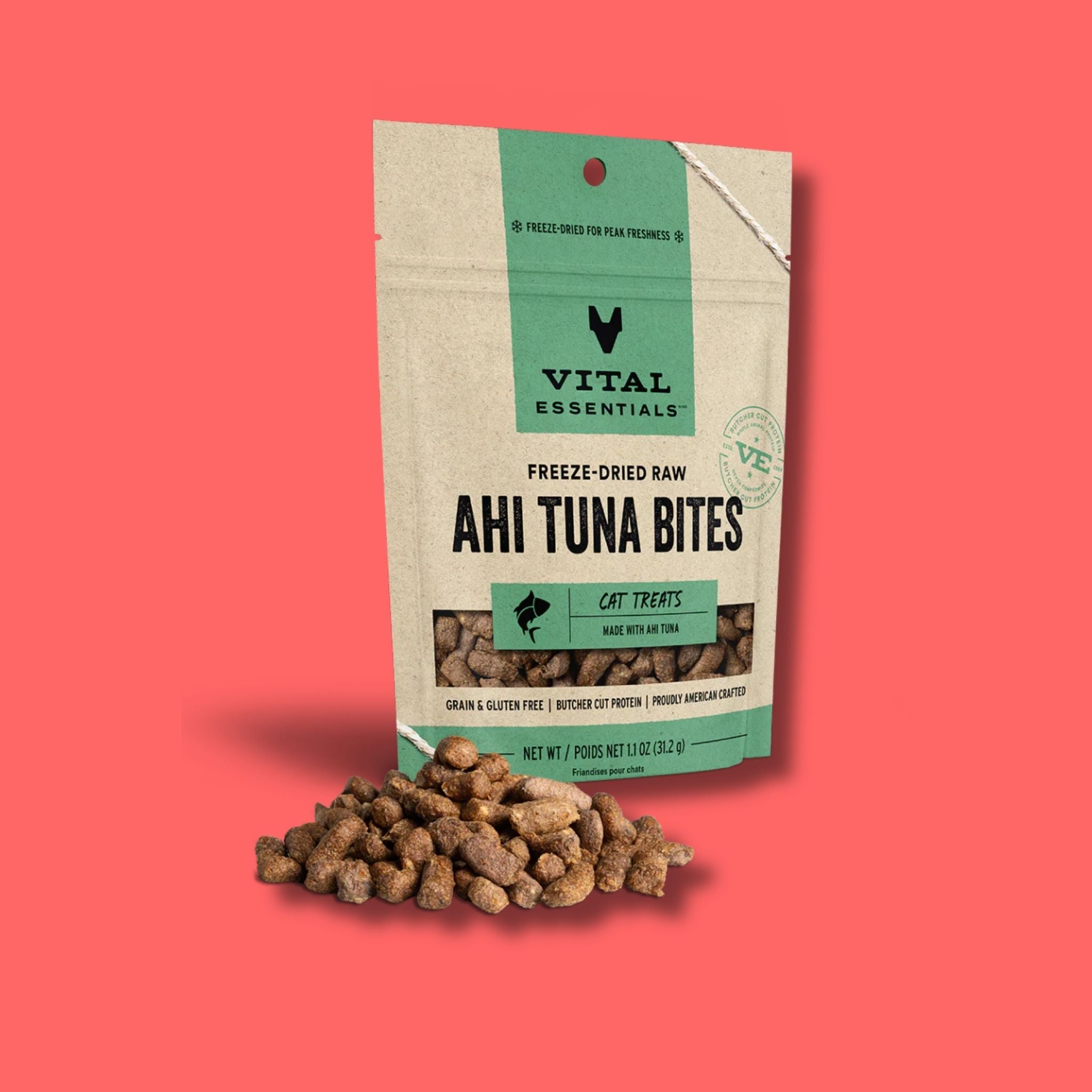 Vital Essentials Freeze Dried Raw Ahi Tuna Bites Cat Treats