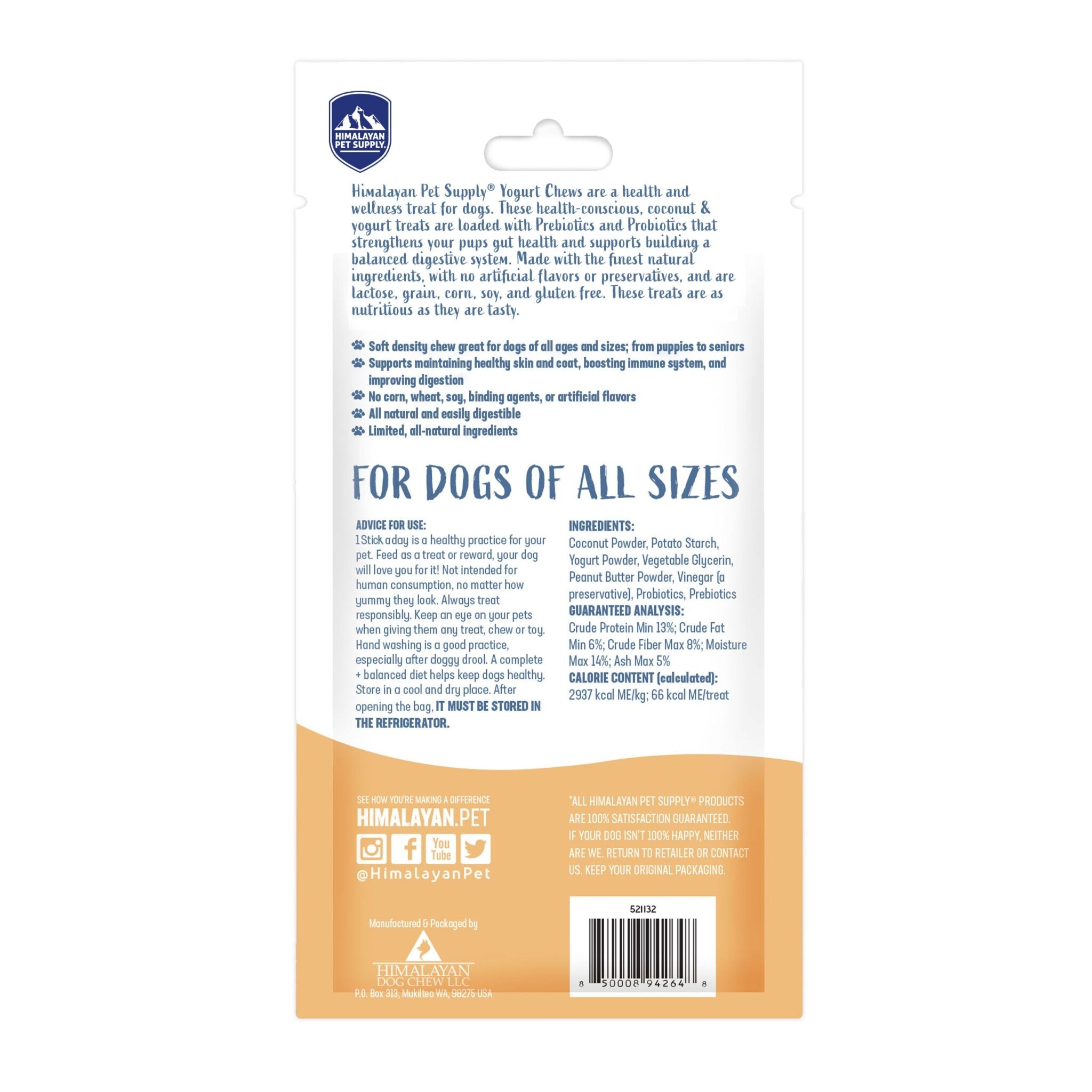 Himalayan Peanut Butter Yogurt Sticks Dog Chew