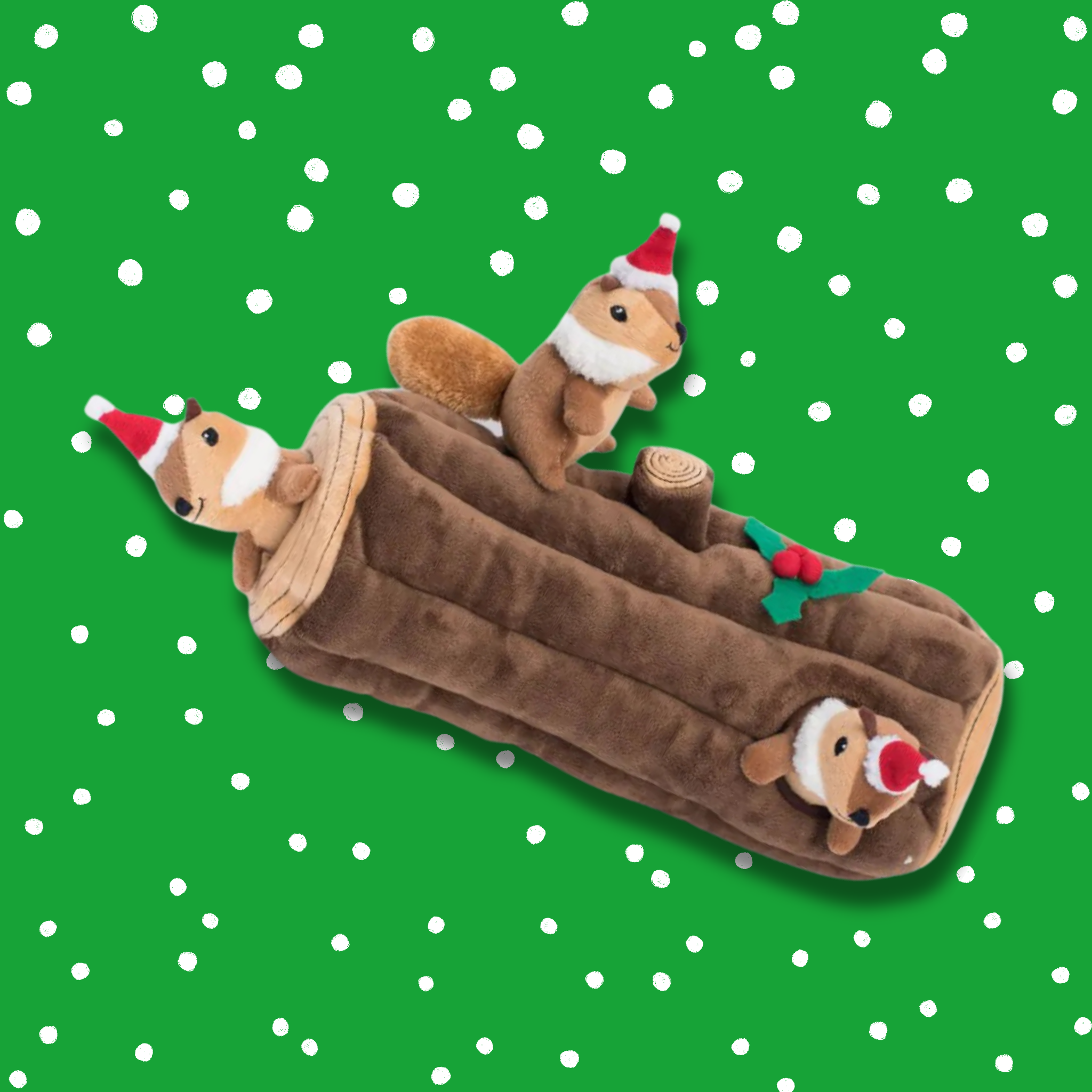 Zippy Paws Holiday Yule Log Burrow Dog Toy