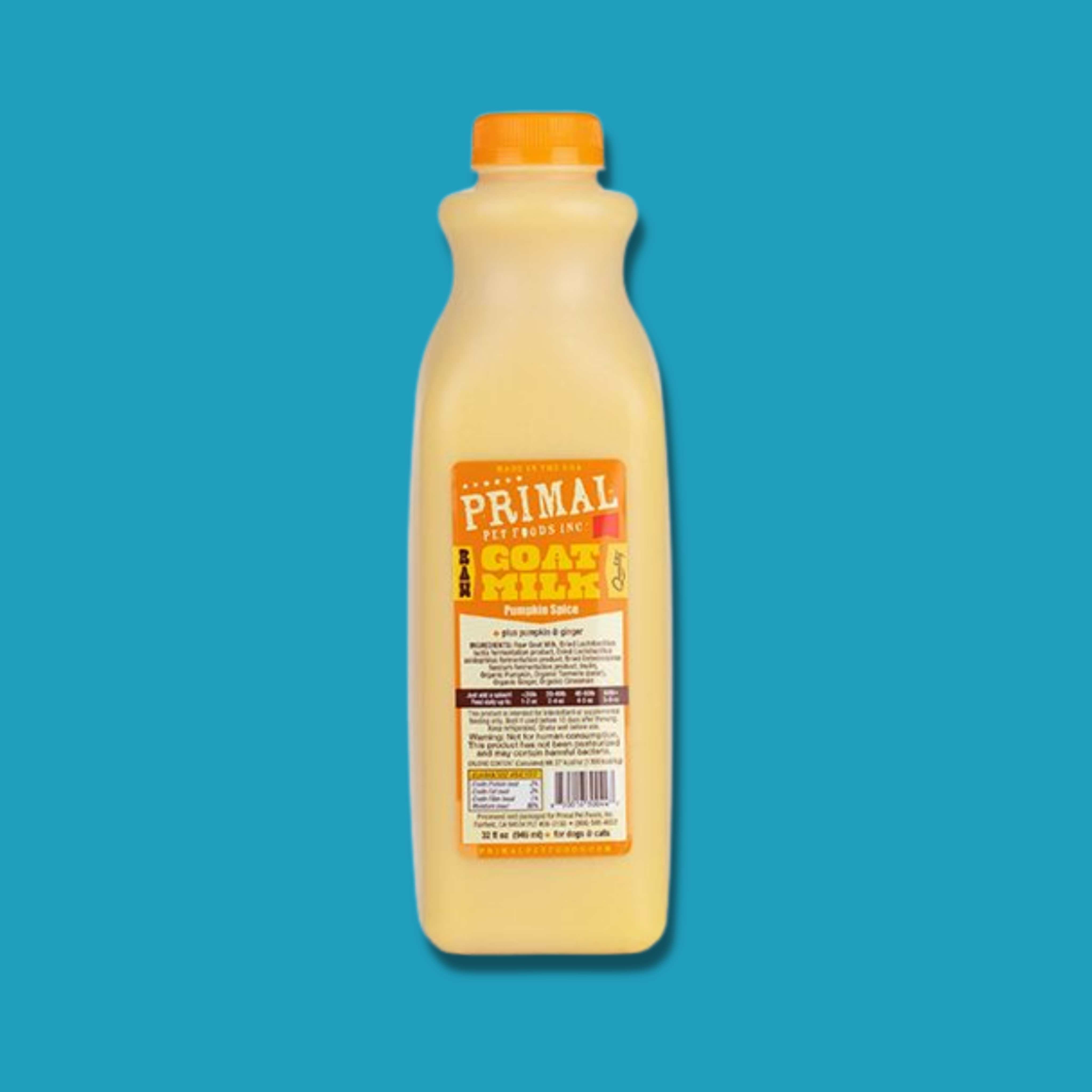 Primal Raw Frozen Pumpkin Spice Goat's Milk for Dogs & Cats 32oz
