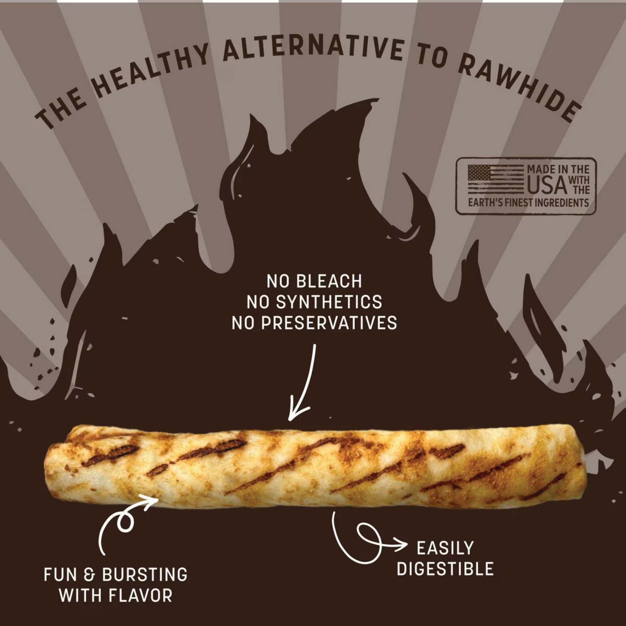 Earth Animal No-Hide Bulk BBQ Bacon Cheeseburger Chew