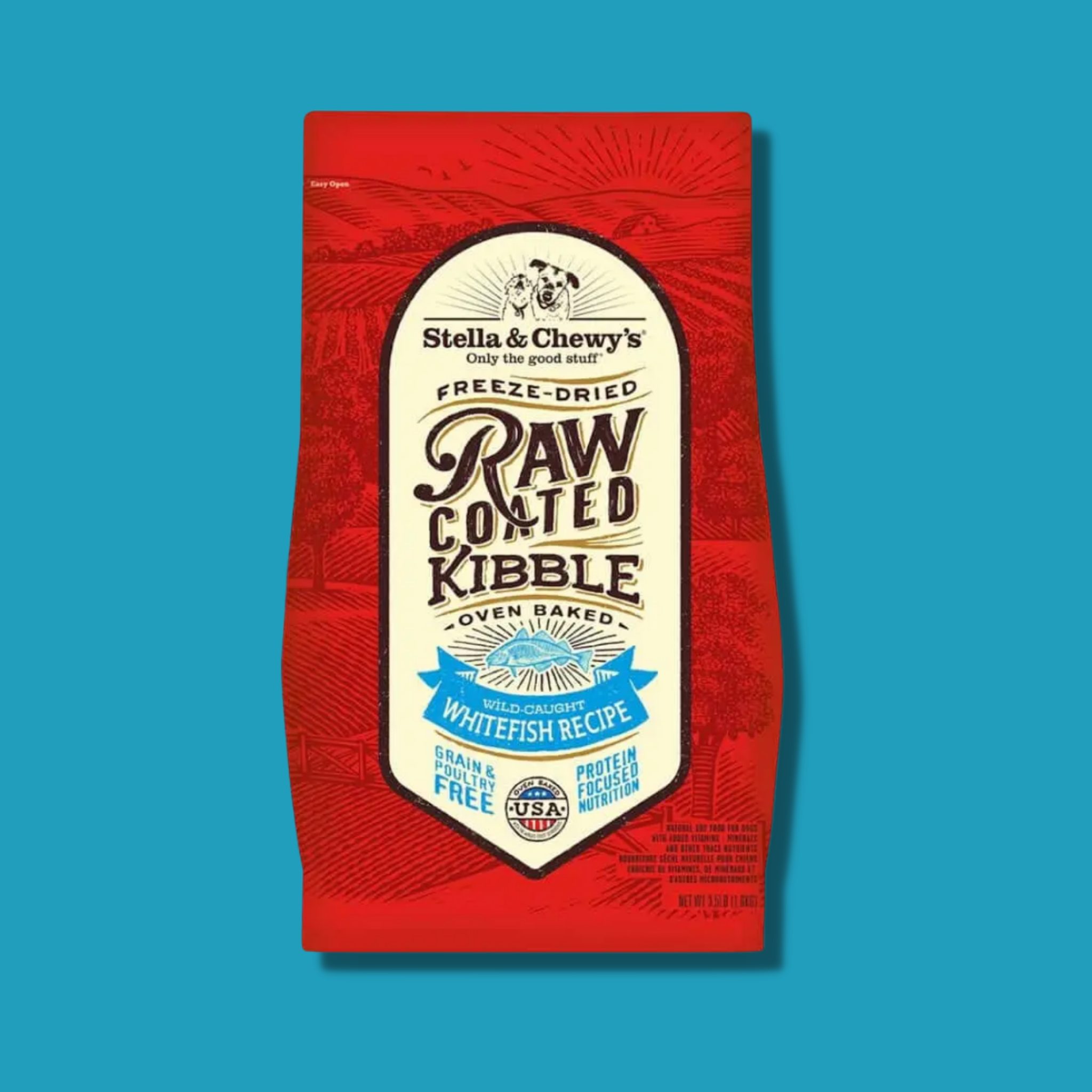 Stella & Chewy's Raw Coated Whitefish Baked Kibble Dog Food 22 lb