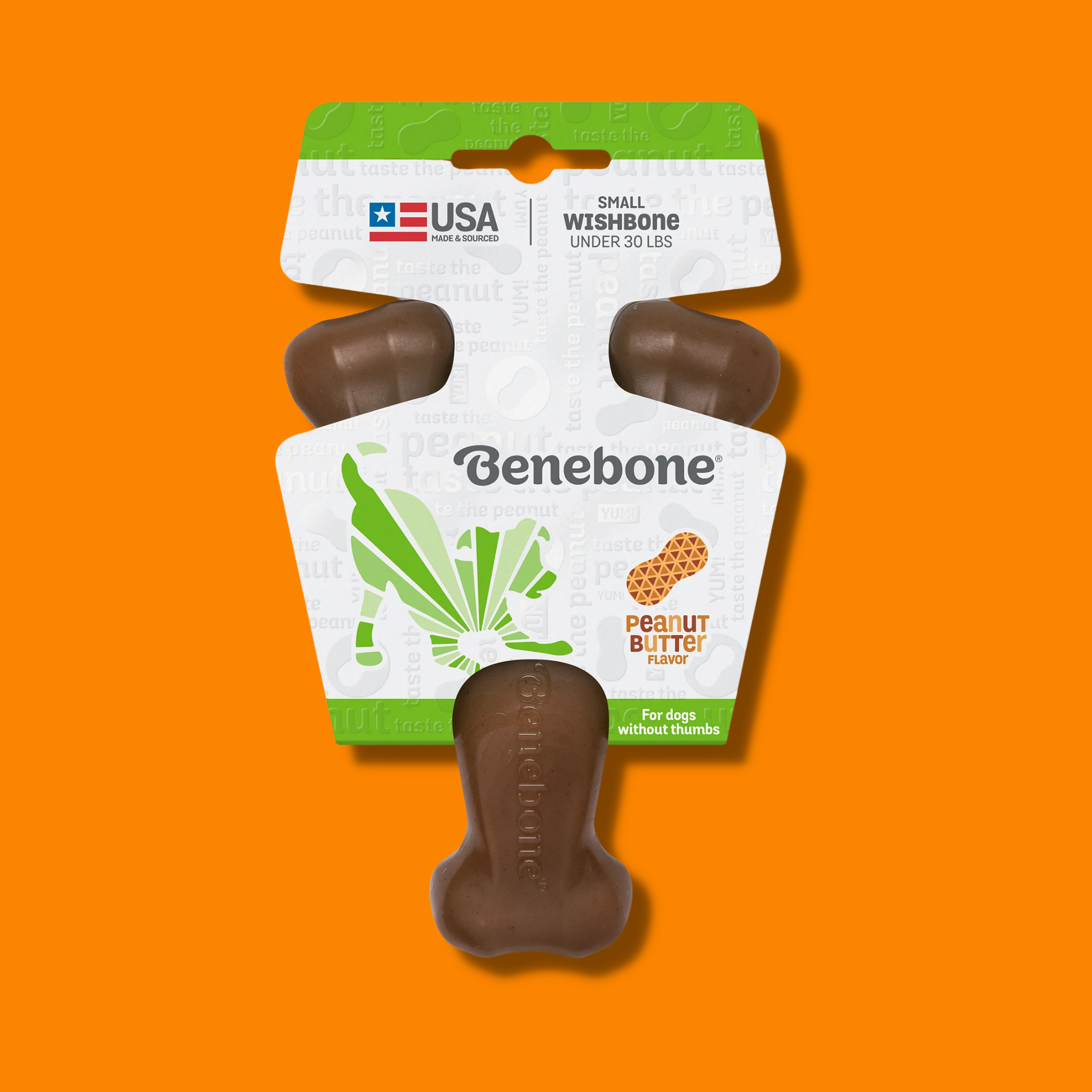 Benebone Peanut Butter Flavor Wishbone Tough Dog Chew Toy