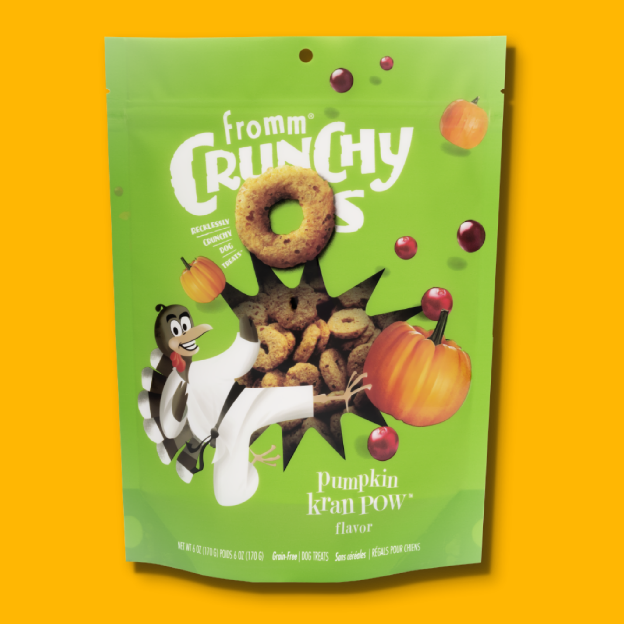 Fromm Crunchy O's Grain Free Pumpkin Kran Pow! Dog Treats 6 oz