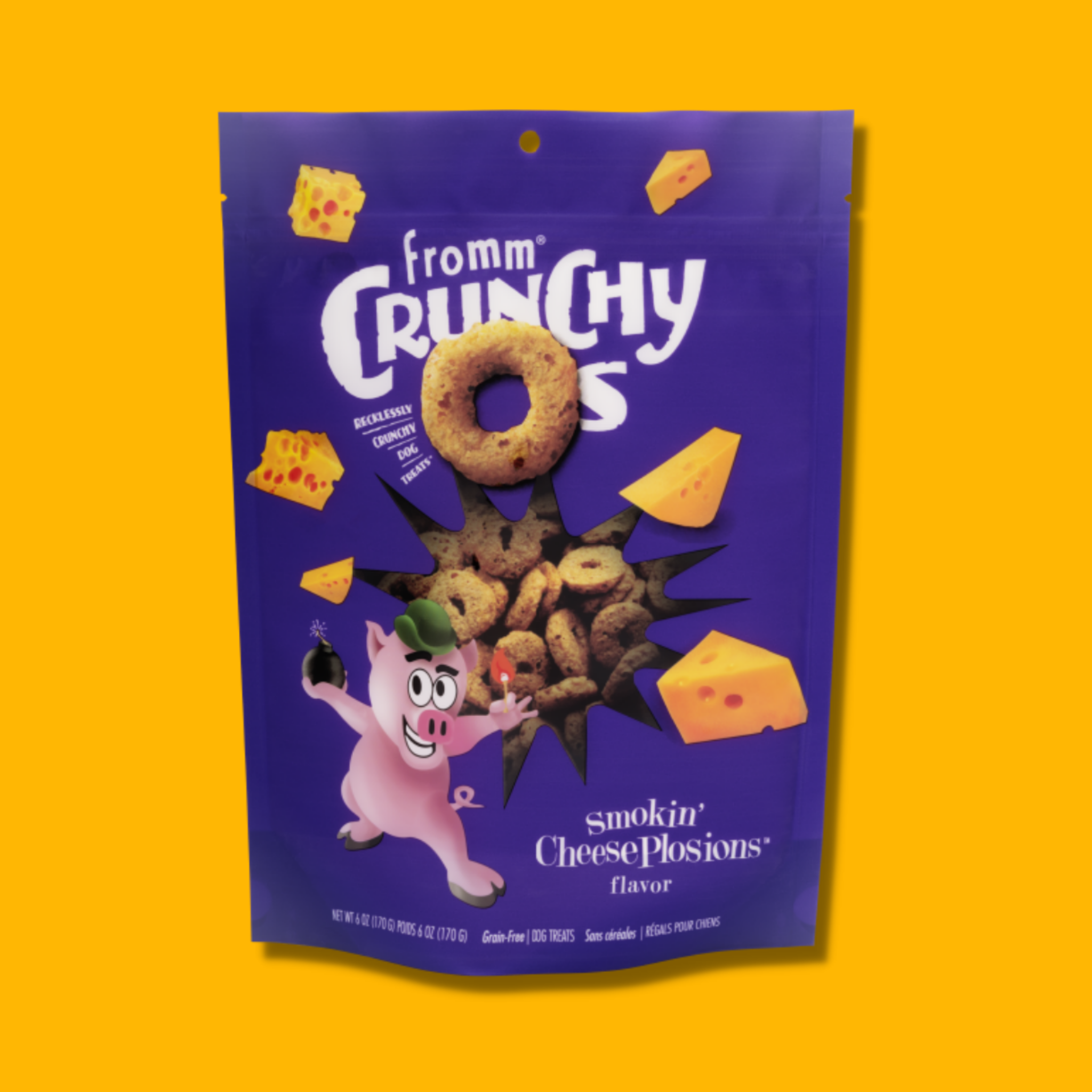 Fromm Crunchy O's Grain Free Cheeseplosions Dog Treats 6 oz