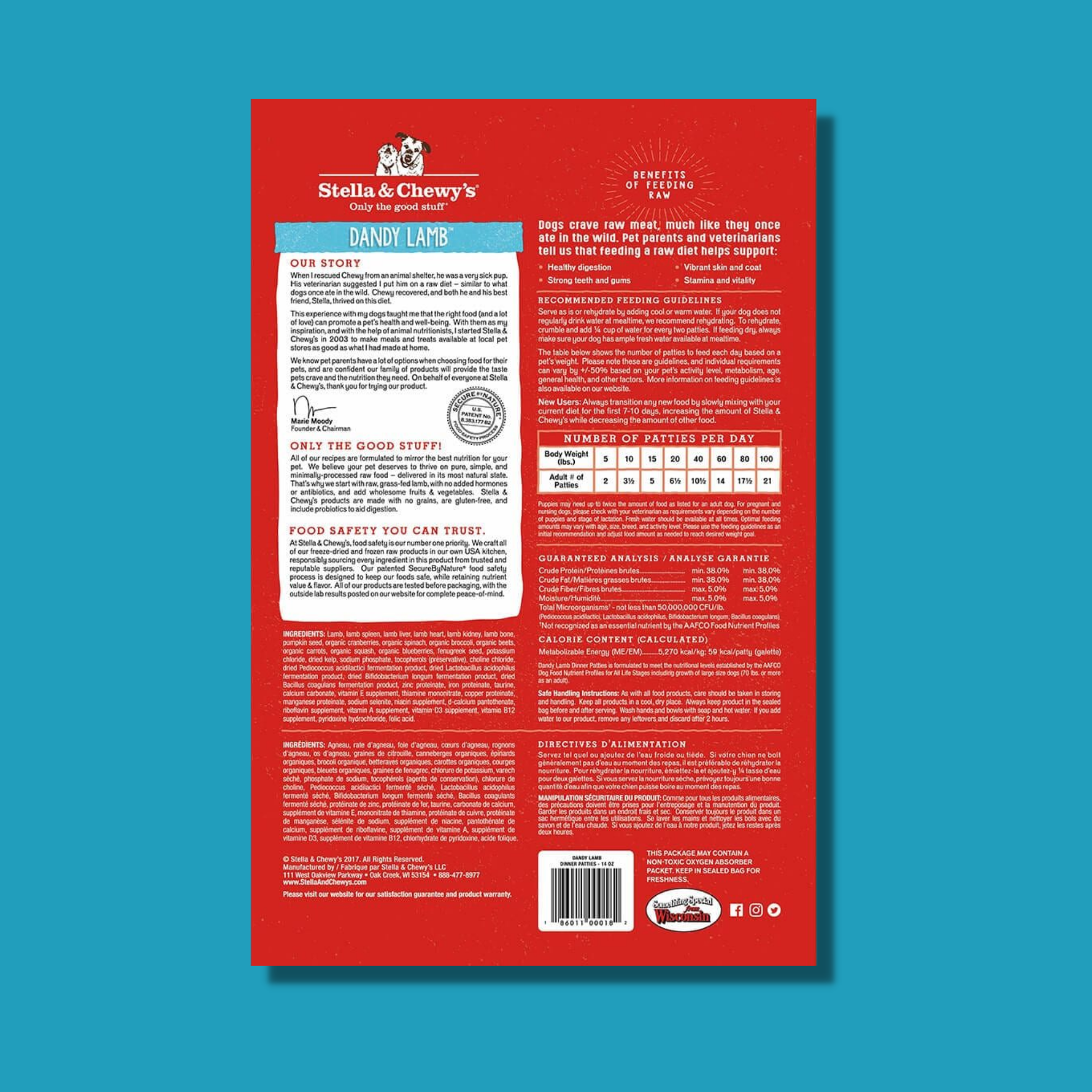 Stella & Chewy's Freeze Dried Dandy Lamb Dinner Patties