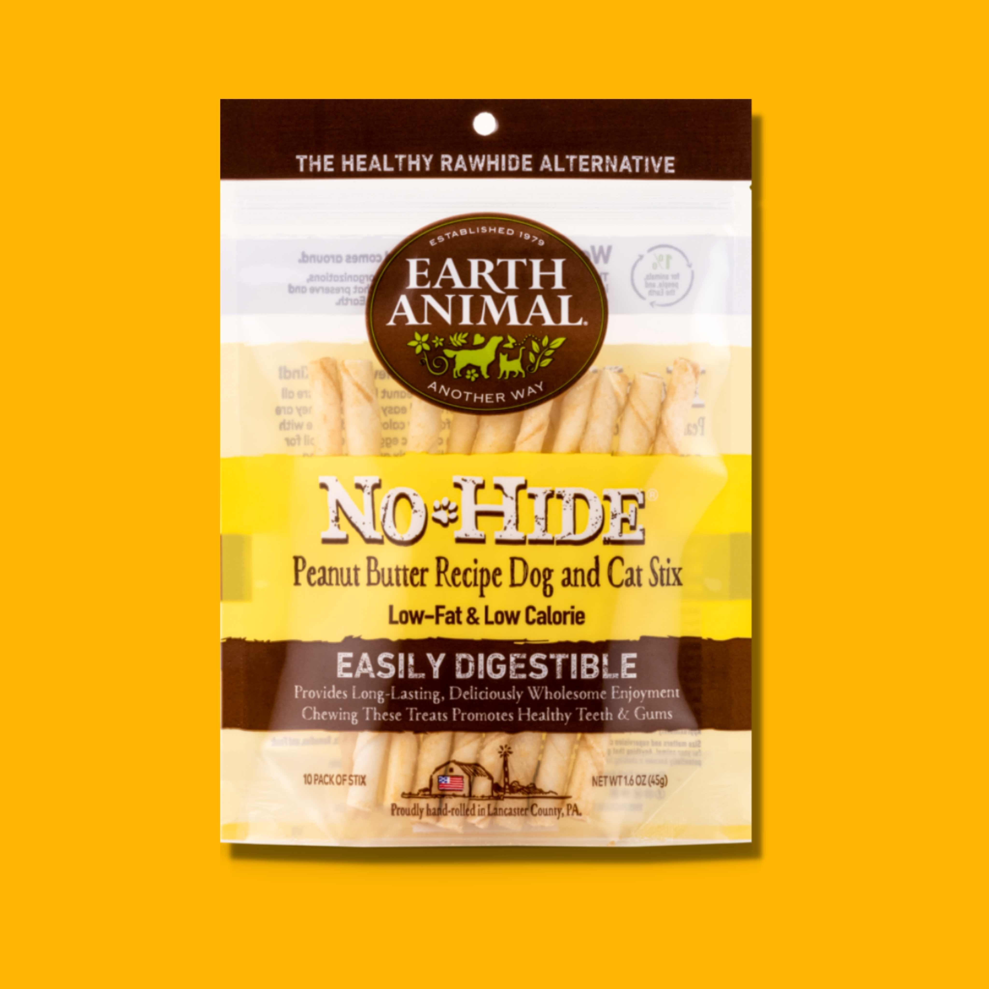 Earth Animal No-Hide Peanut Butter STIX, 10ct