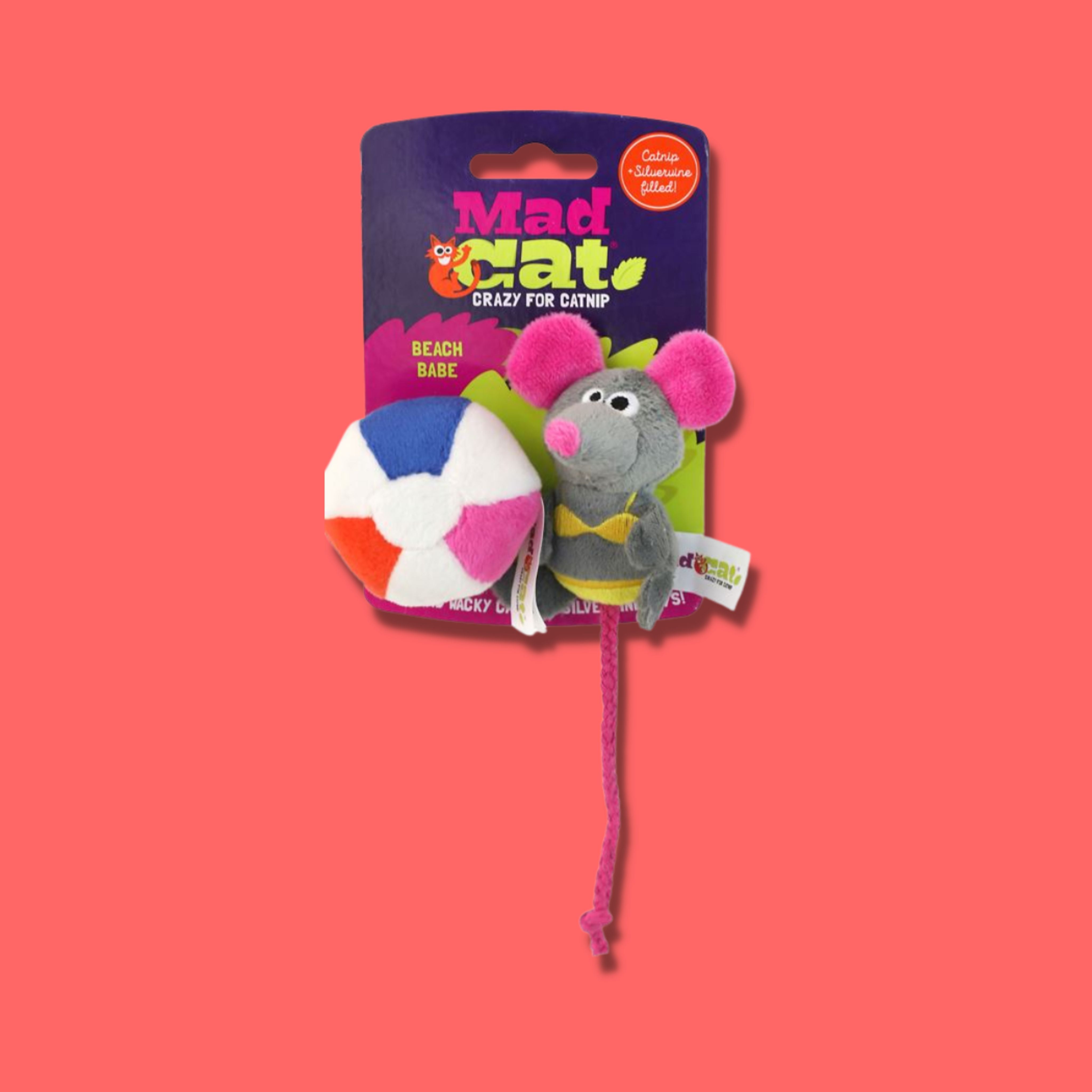 Mad Cat Beach Babe Mouse Catnip Toy 2 Pack