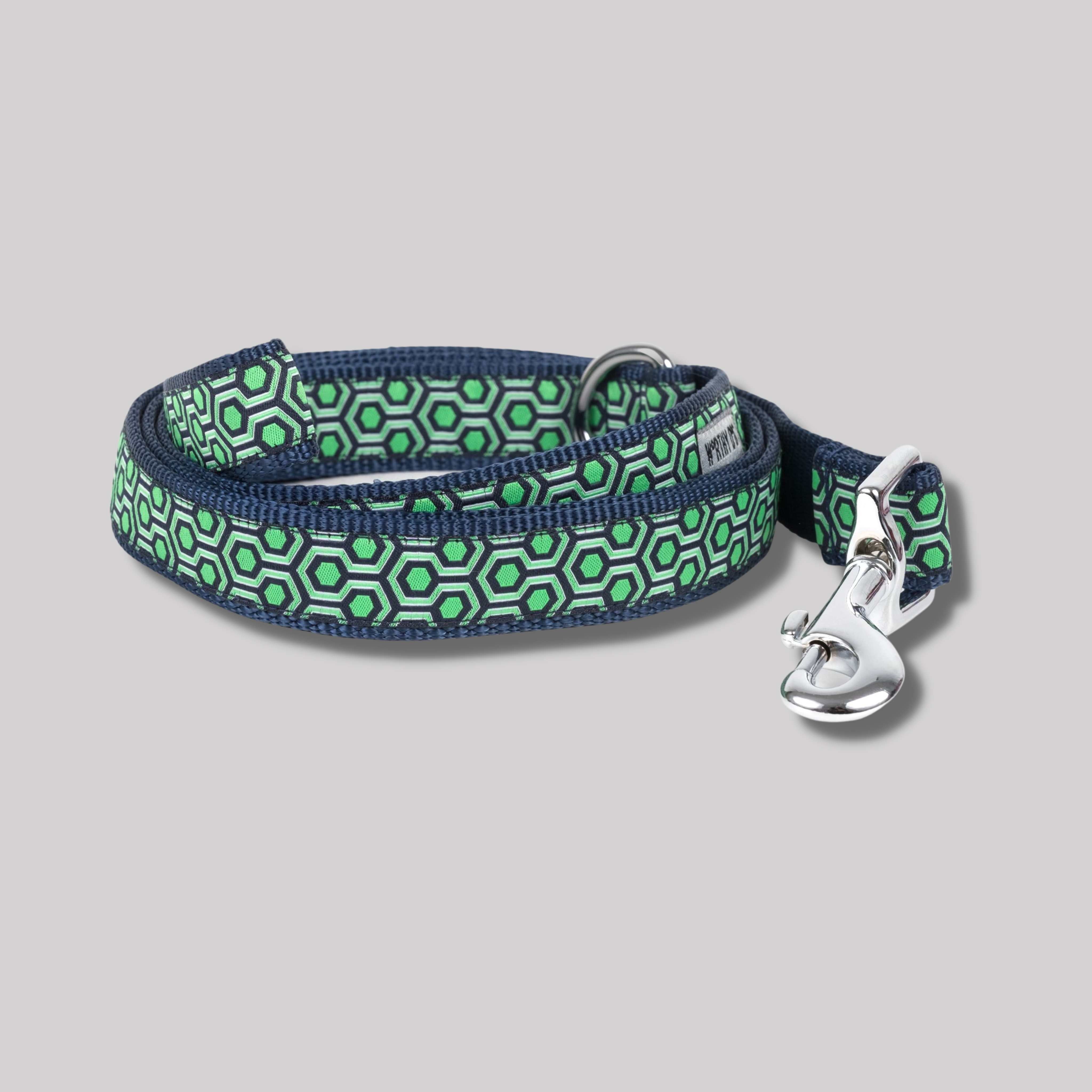 The Worthy Dog Navy Hexagon Leash 5/8''X5'