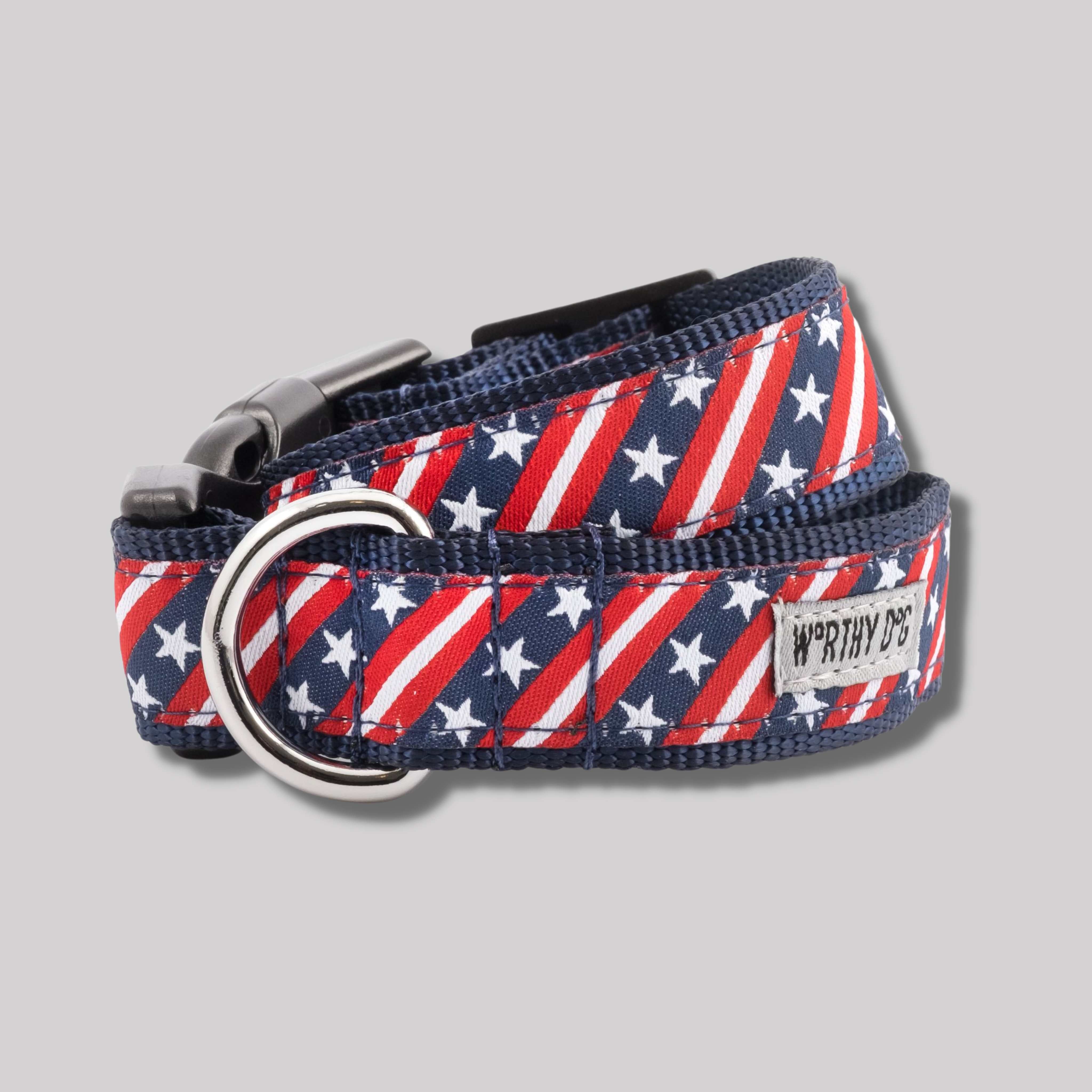 The Worthy Dog Stars & Stripes Dog Collar