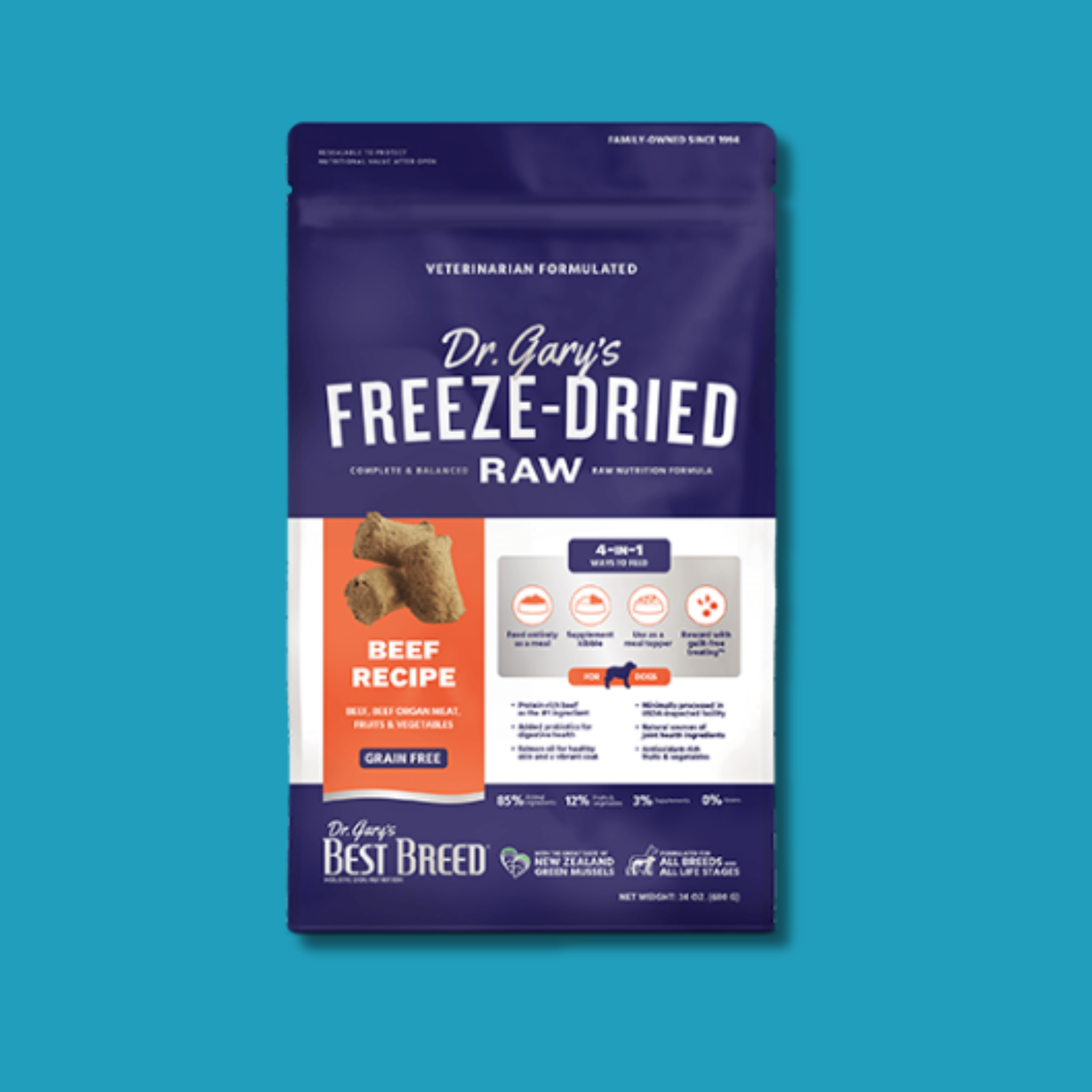 Dr. Gary's Best Breed Beef Freeze Dried Raw Dog Food