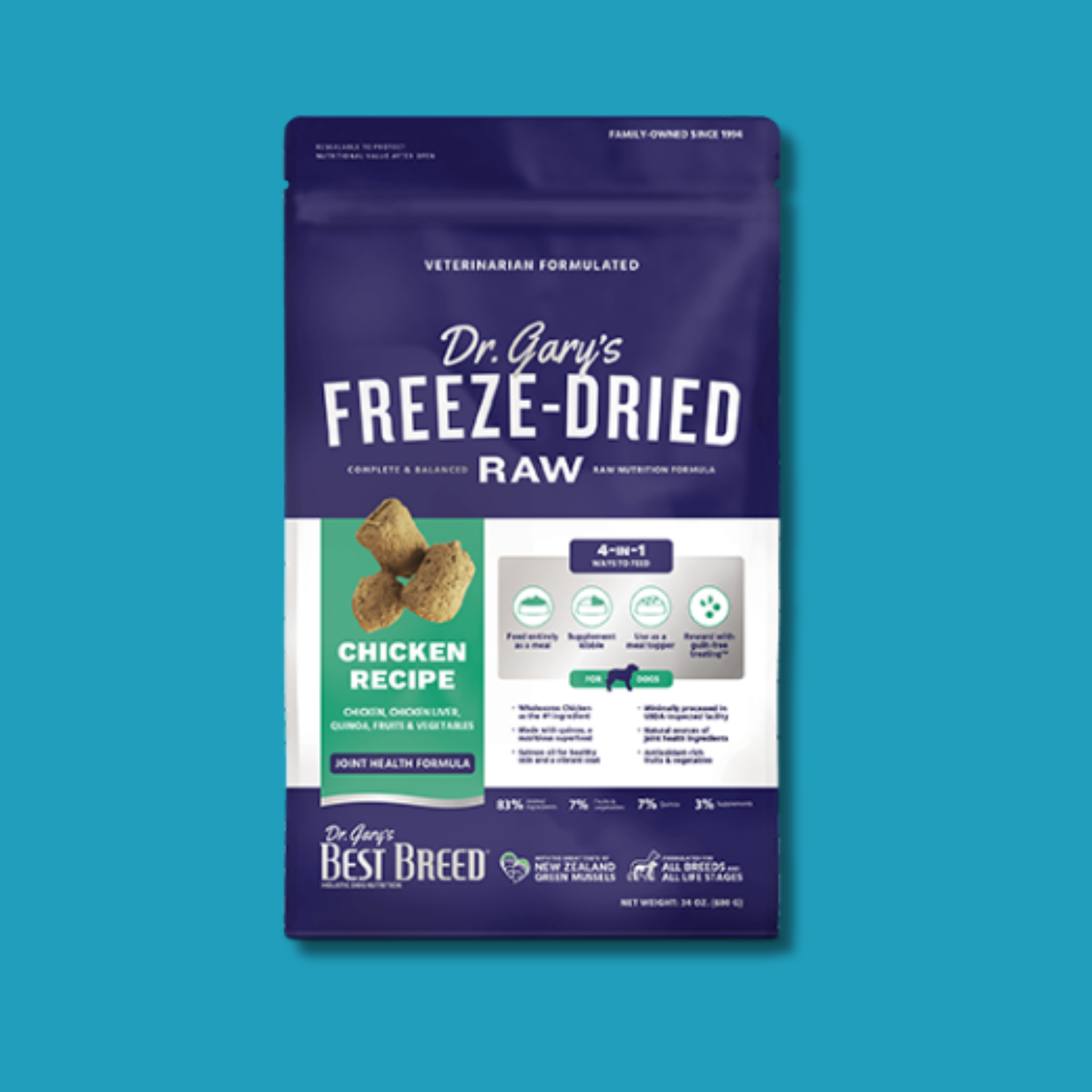 Dr. Gary's Best Breed Chicken Freeze Dried Raw Dog Food