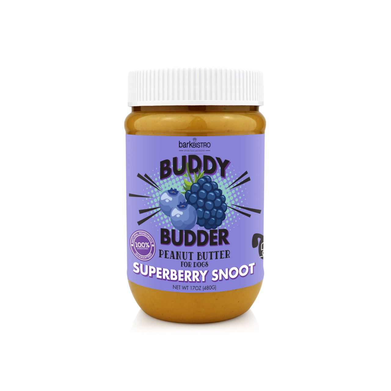 Bark Bistro Buddy Budder Flavored Peanut Butter Treat Jar