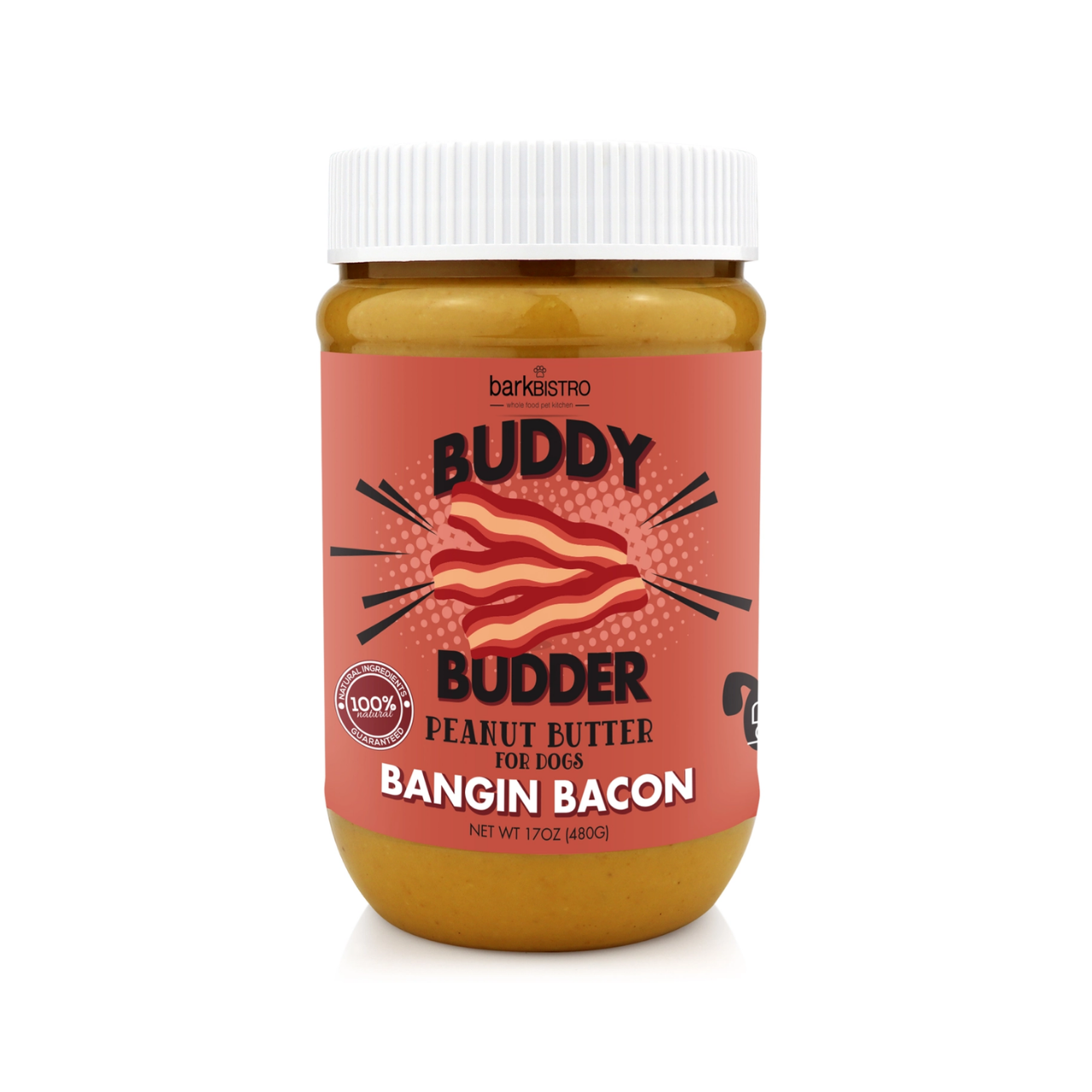 Bark Bistro Buddy Budder Flavored Peanut Butter Treat Jar