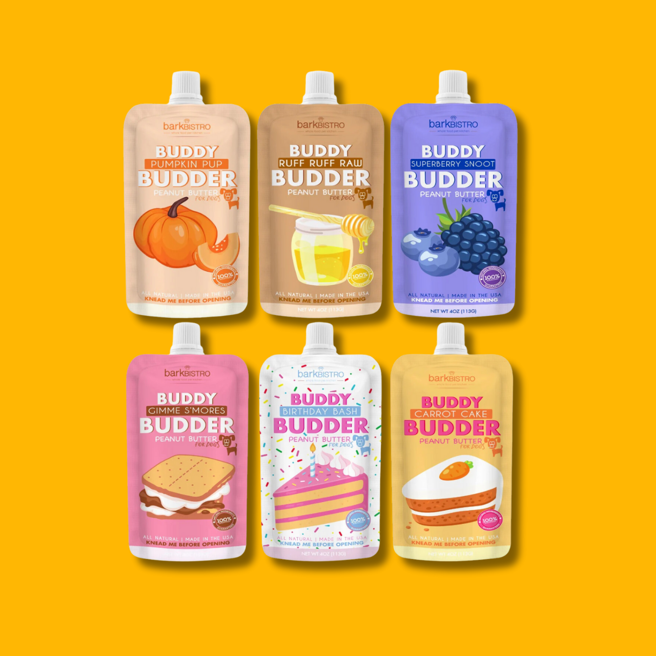 Bark Bistro Buddy Budder Peanut Butter Pouch Dog Treat