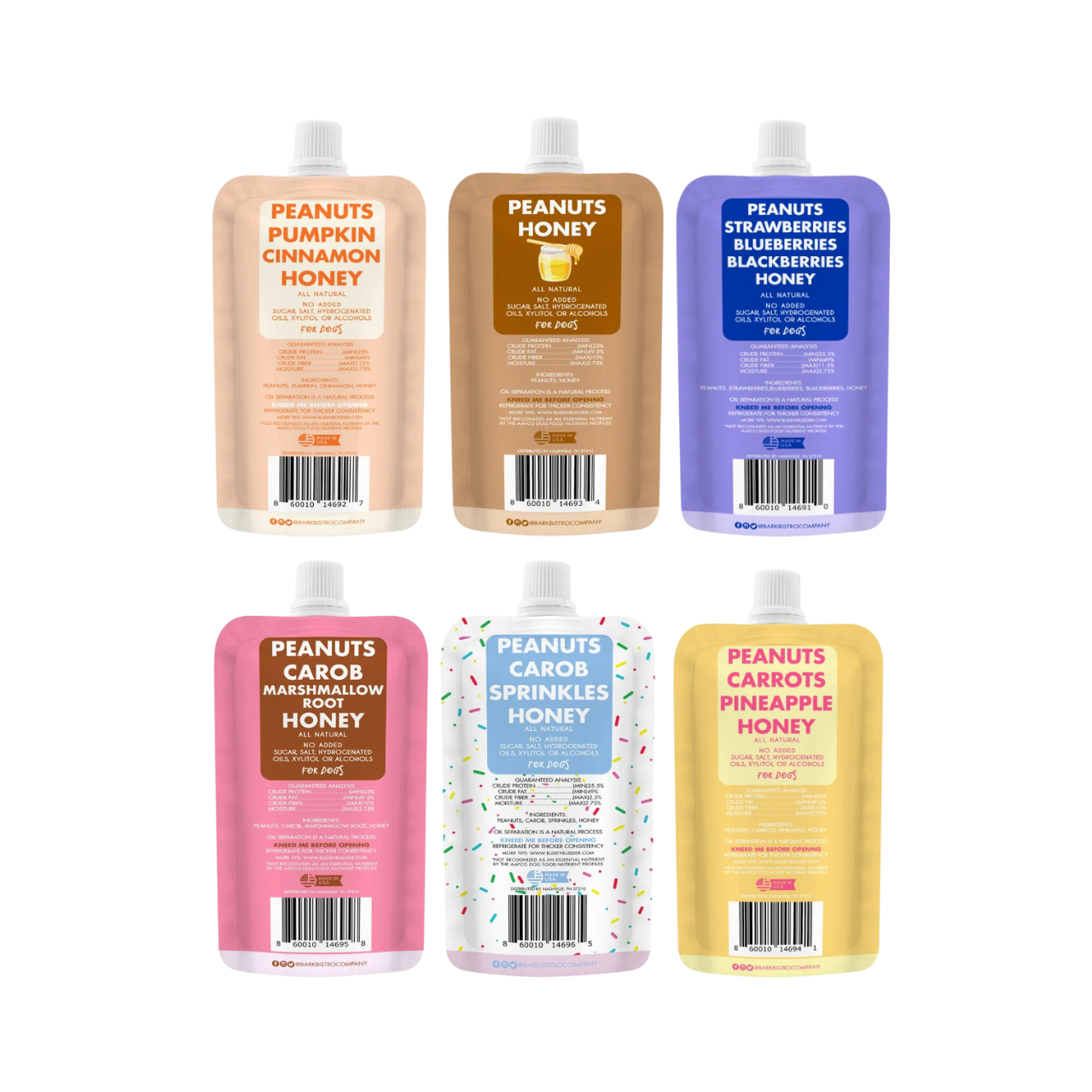 Bark Bistro Buddy Budder Peanut Butter Pouch Dog Treat