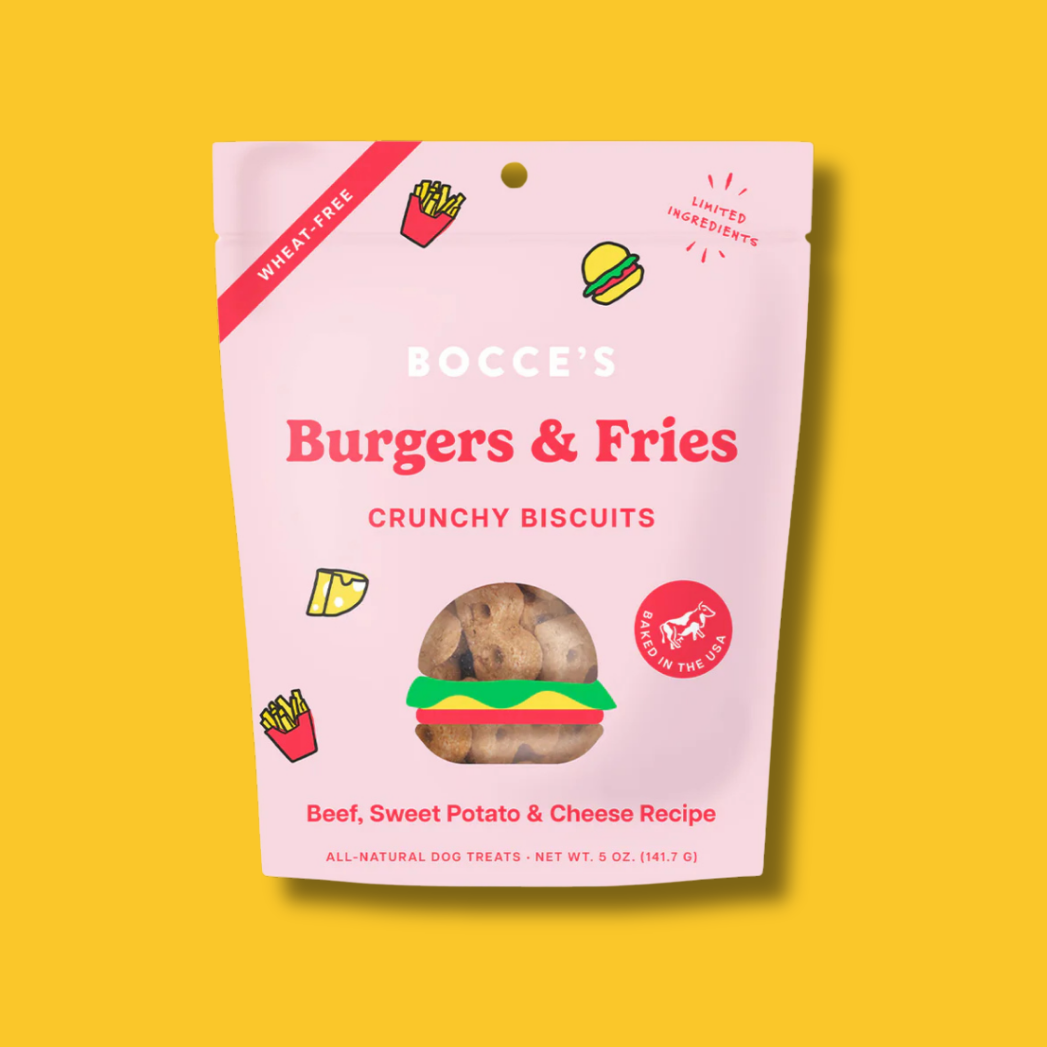 Bocce's Burgers & Fries Crunchy Dog Treats