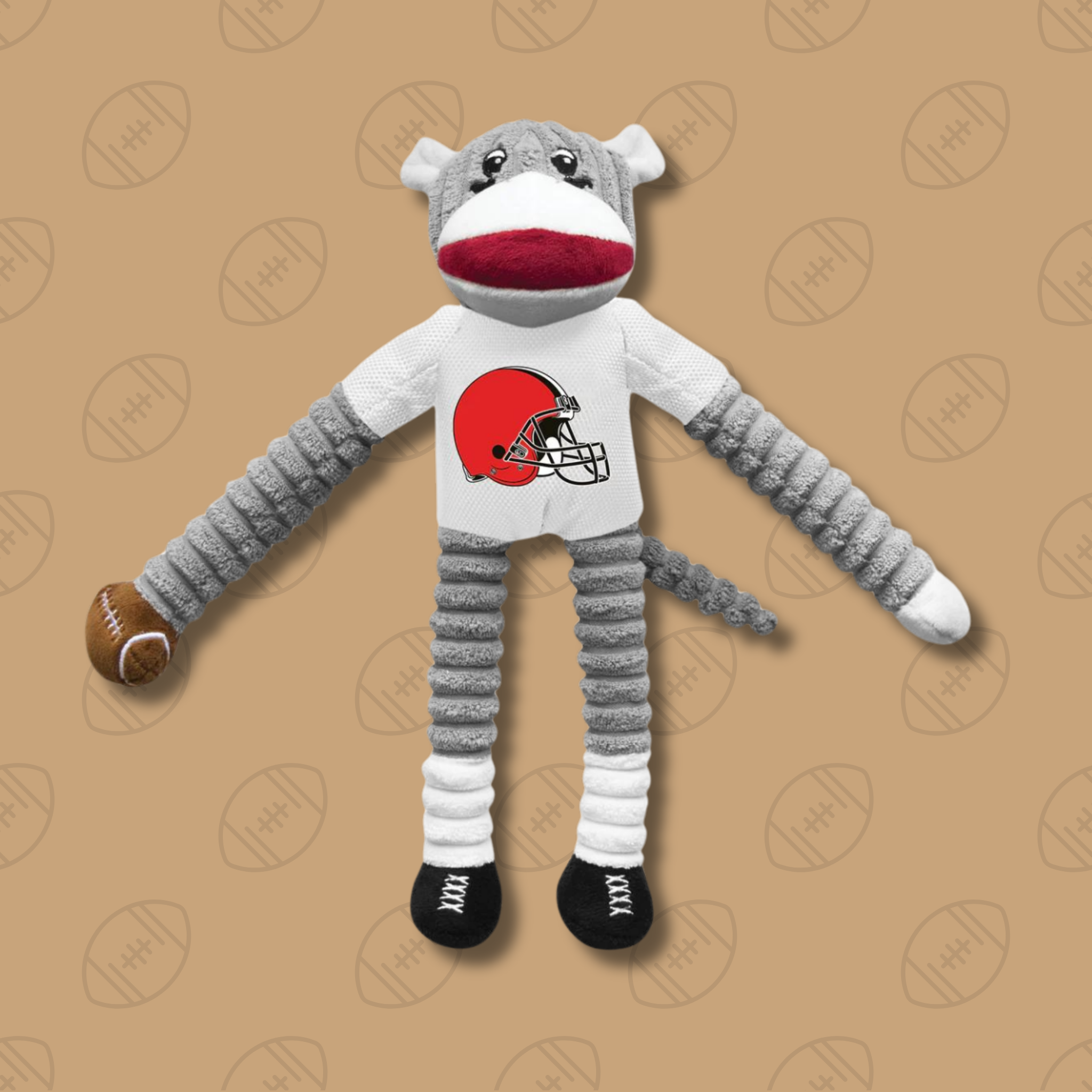 Little Earth Cleveland Browns Sock Monkey Dog Toy