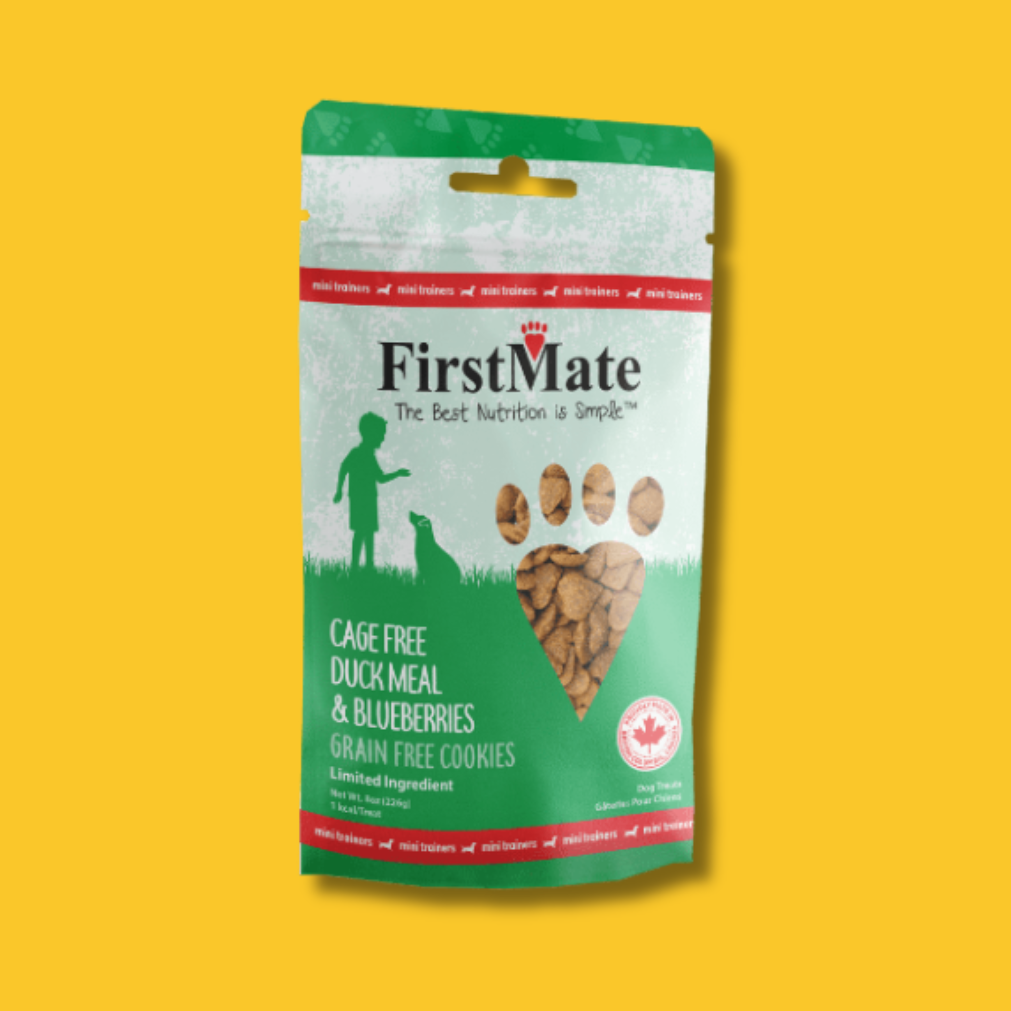 First Mate Mini Trainers Cage Free Duck with Blueberries Dog Treat