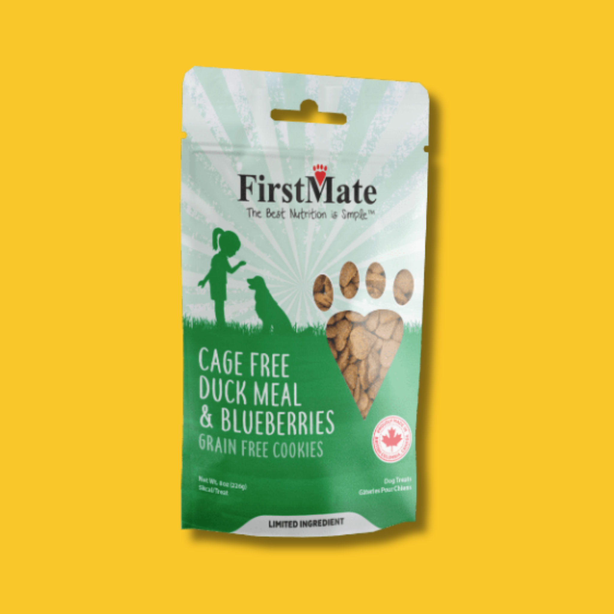 First Mate Cage Free Duck Meal with Blueberries Dog Treat