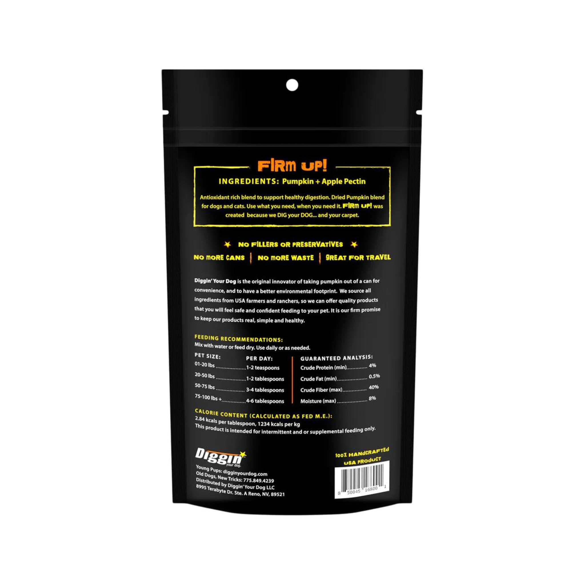 Diggin' Your Dog Firm Up! Pumpkin Supplement