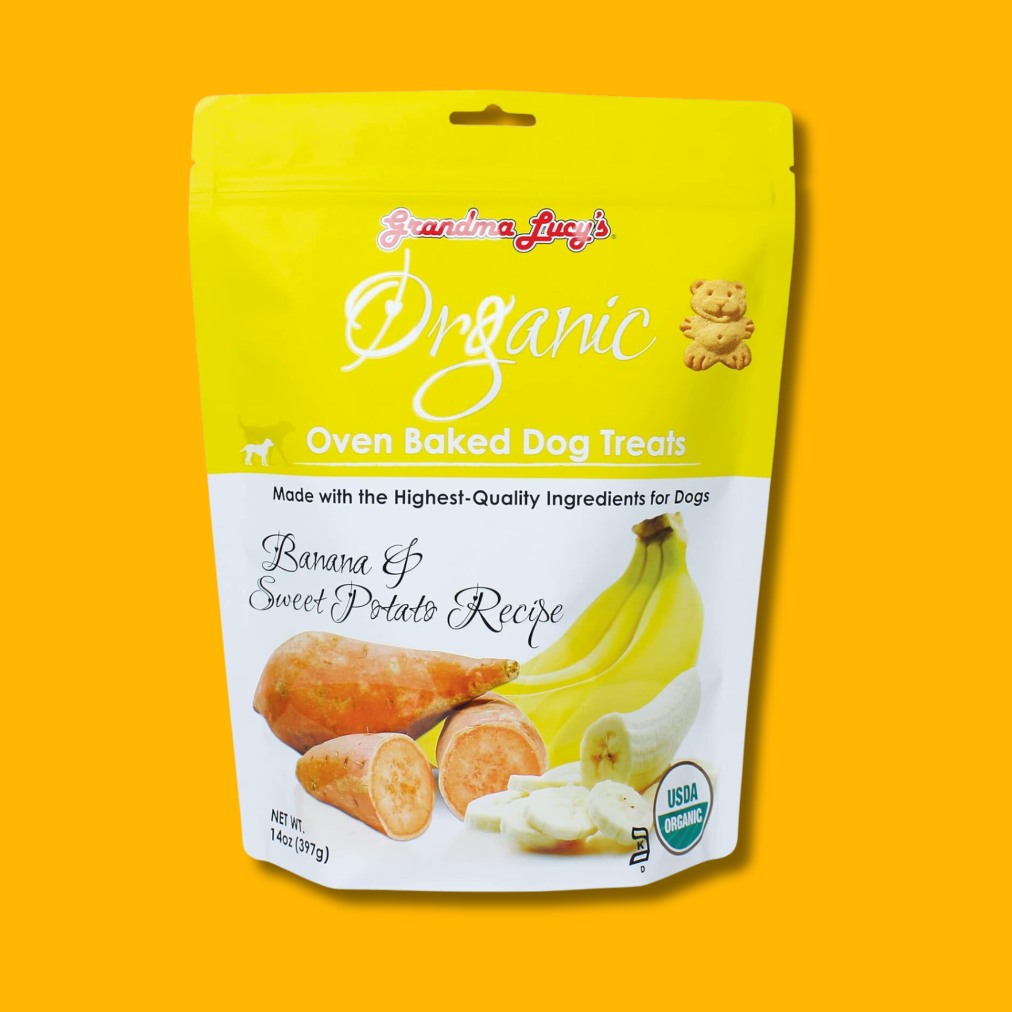 Grandma Lucy's Organic Oven Baked Banana & Potato Dog Treats 14 oz
