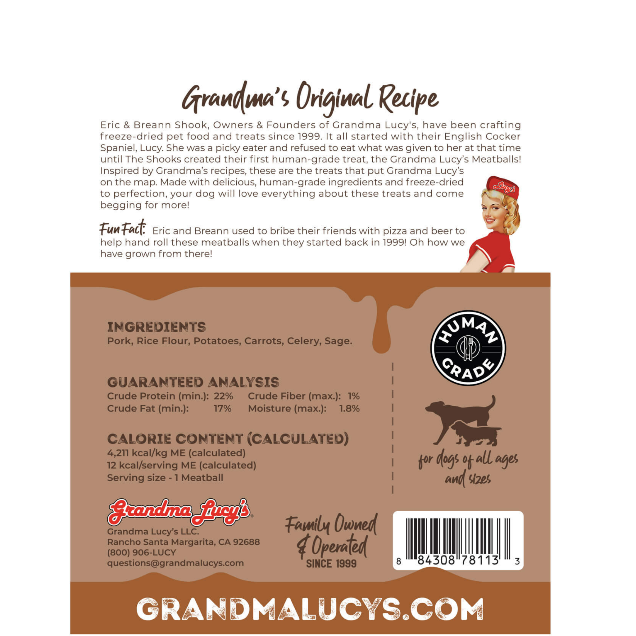 Grandma Lucy's  Pork Roast Freeze Dried Meatball Dog Treats