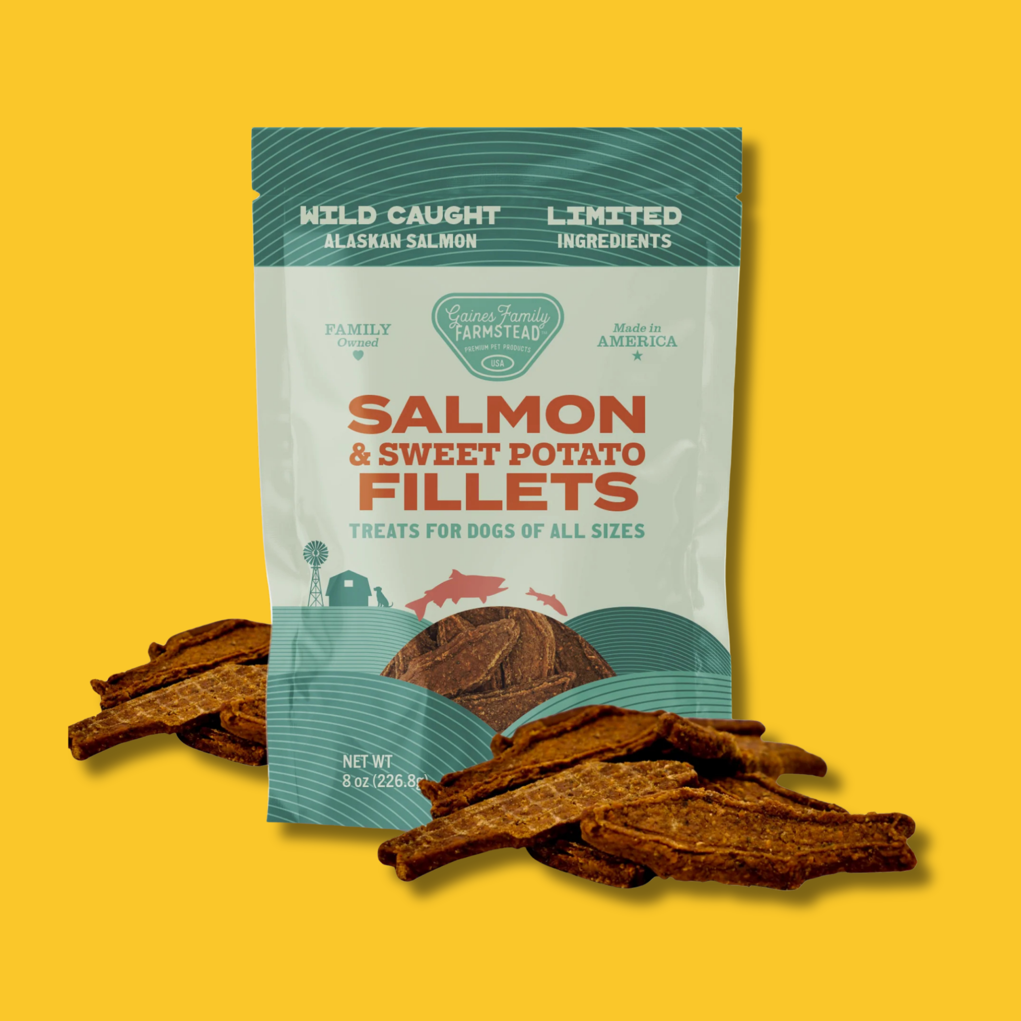 Gaines Family Farmstead Salmon & Sweet Potato Filets Dog Treats