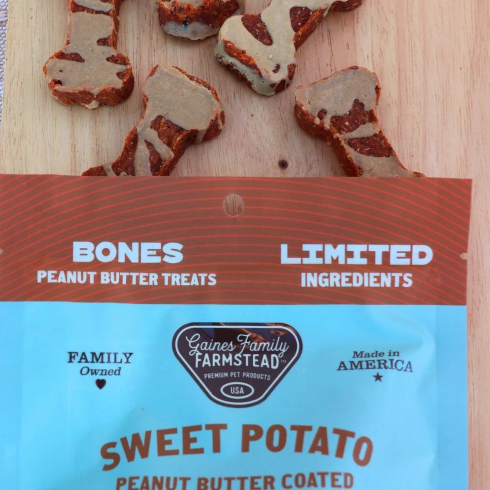 Gaines Family Farmstead Peanut Butter Sweet Potato Bones Dog Treats