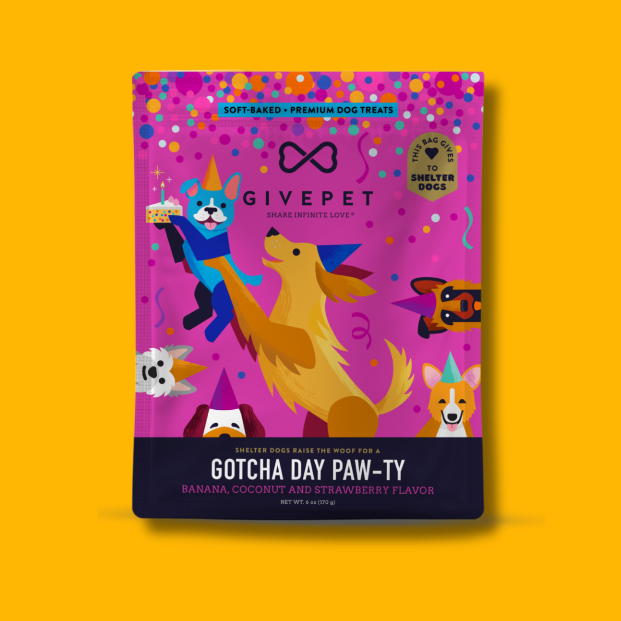 Give Pet Gotcha Day Pawty Soft Baked Dog Treats