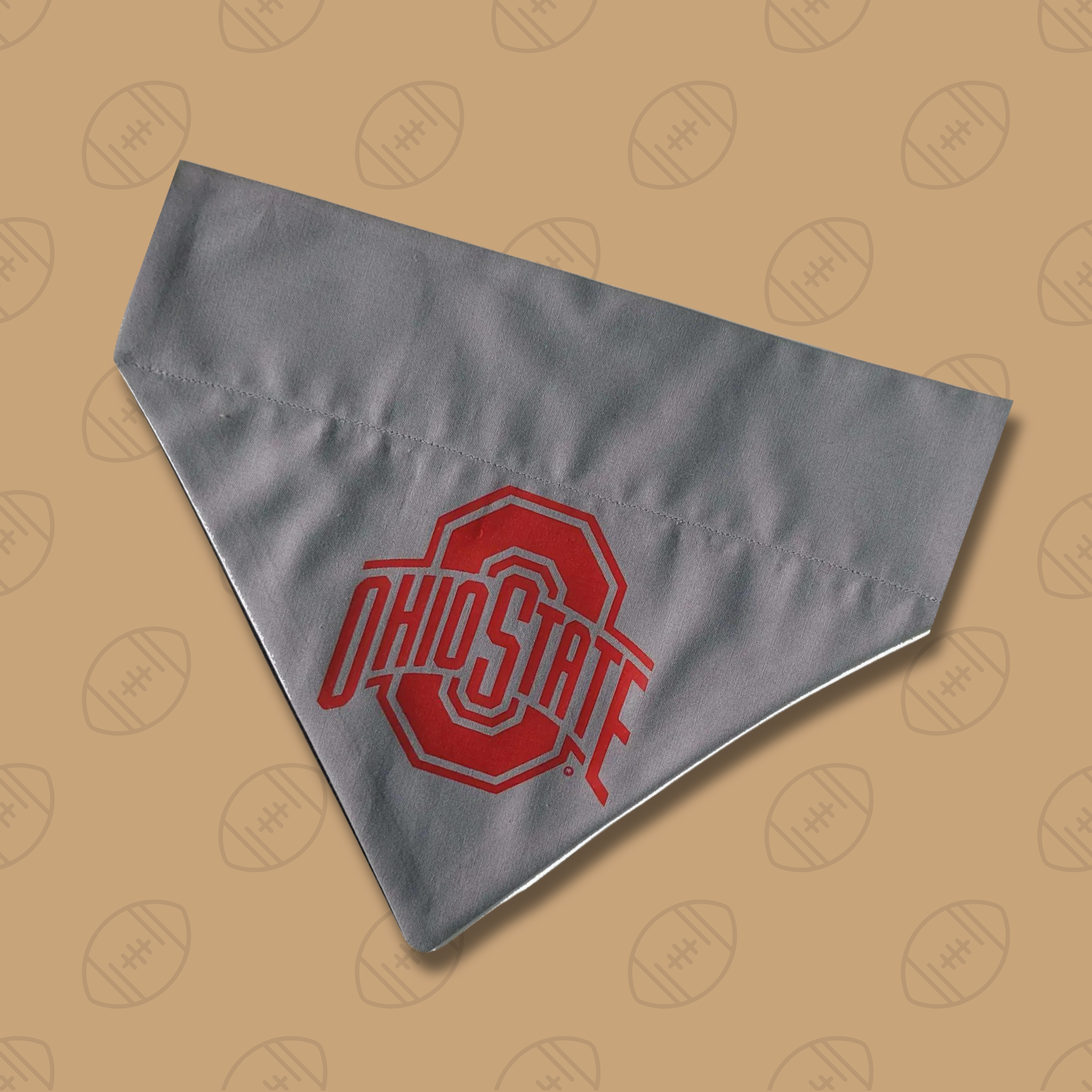 Top Rocks Doggie Wear Ohio State Logo Bandana (Grey)